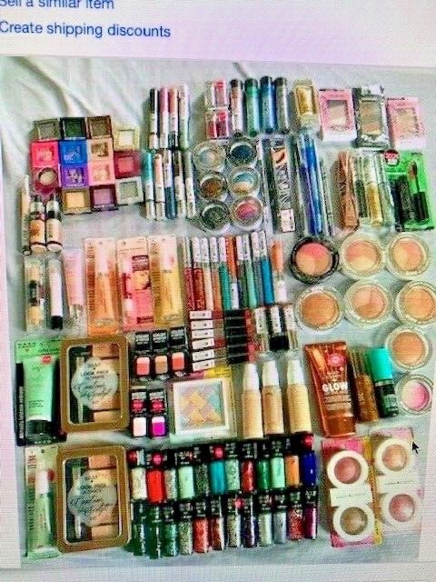 NAME BRANDS 100 MIXED MAKE UP PRODUCTS TOOLS BEAUTY STORE FINDS-50 TO 90% SEALED