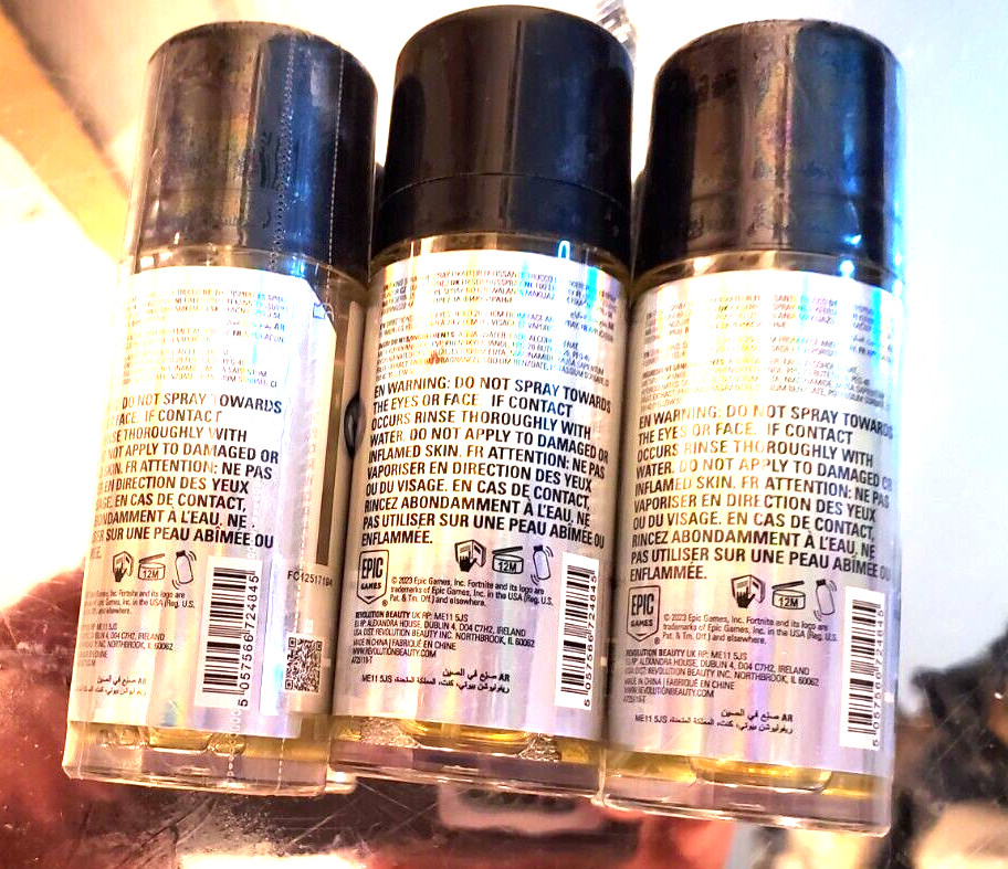 New Sealed 3x New Revolution x Fortnite Collab Peely Fixing Spray