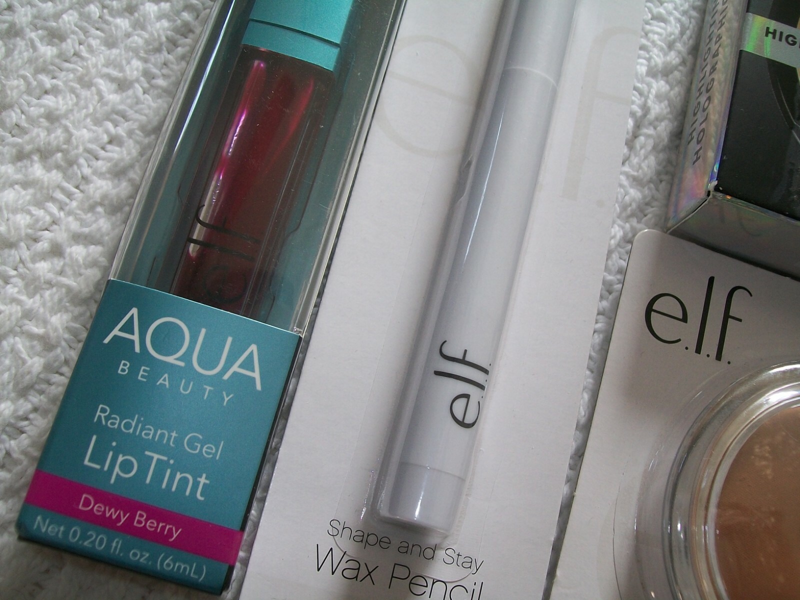 E.L.F. Highlighting Holographic Duo Concealer Powder Wax Pencil Lip Tint Lot