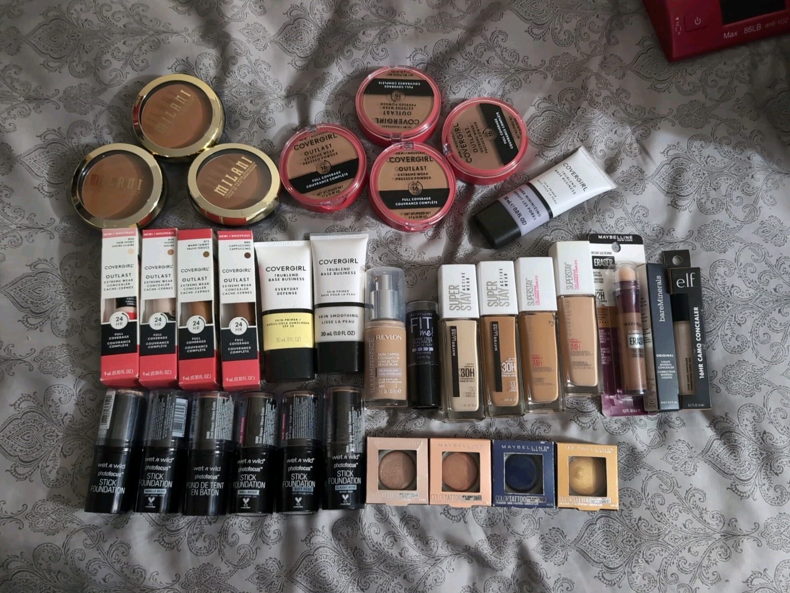 New Mix 33pc Lot Drugstore Makeup CoverGirl Maybelline Revlon Milani + Full Size