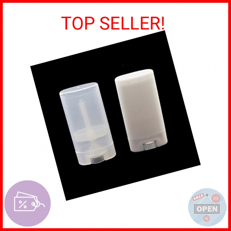 TOPWEL 10pcs 15ml Deodorant Containers Transparent Clear Empty Plastic Oval Lip
