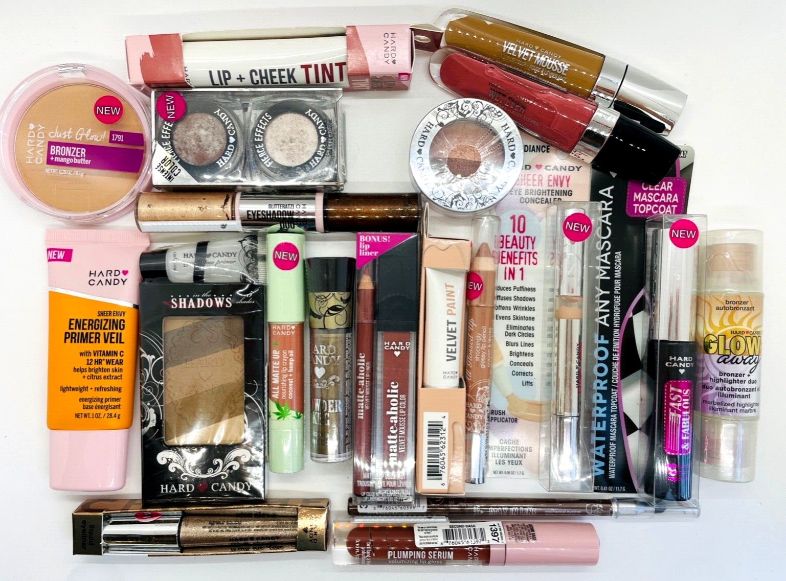 20 pc Hard Candy Makeup Lot Eyes! Lips! Face! NEUTRAL SHADES ONLY! As Shown