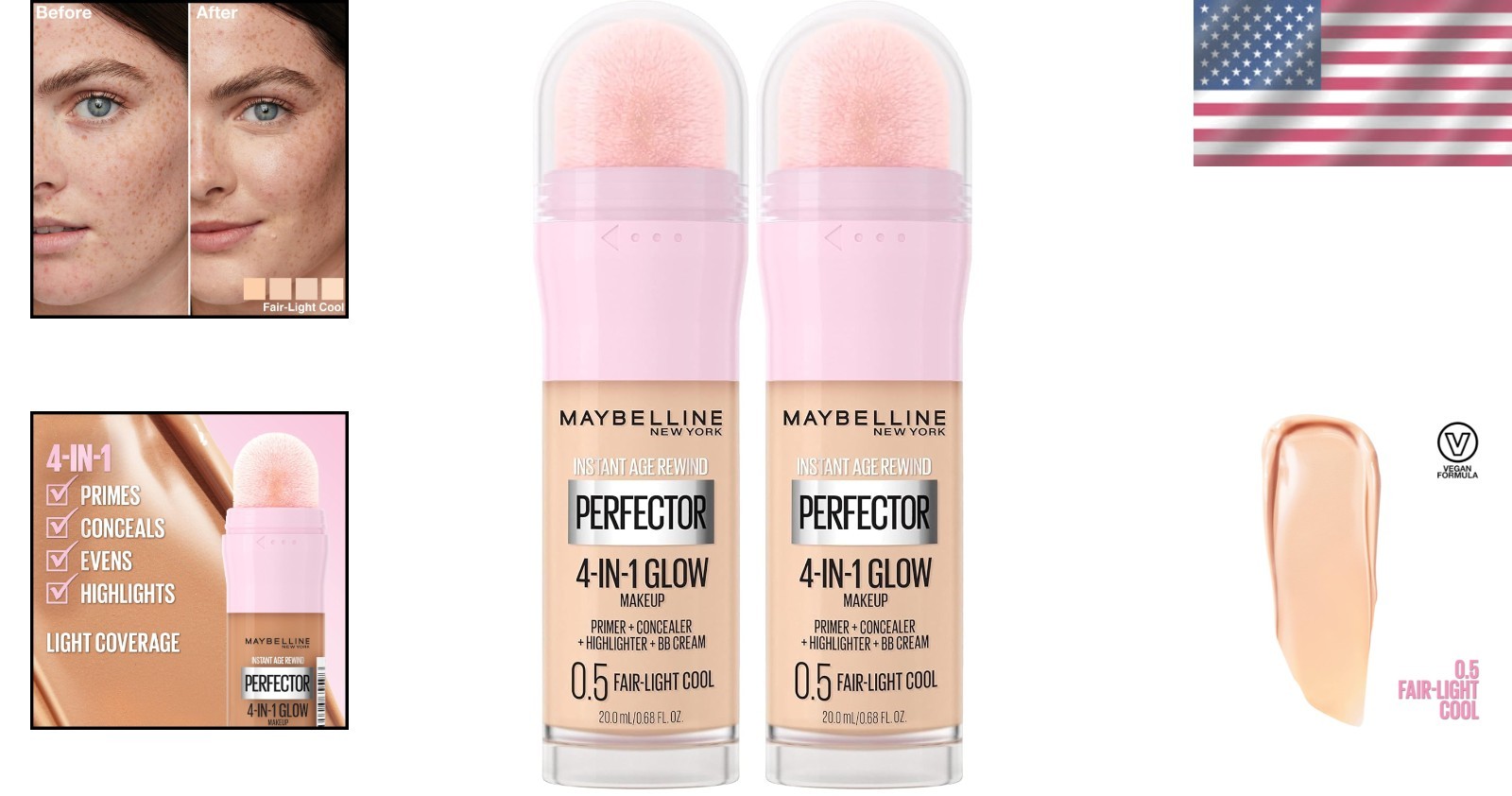 Whipped Blurring 4-in-1 Makeup: Primer, Concealer & More – Fair/Light Duo