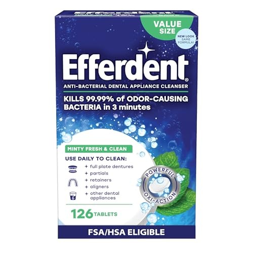 Efferdent Denture & Retainer Cleaner Tablets, Minty Fresh, 126 Count