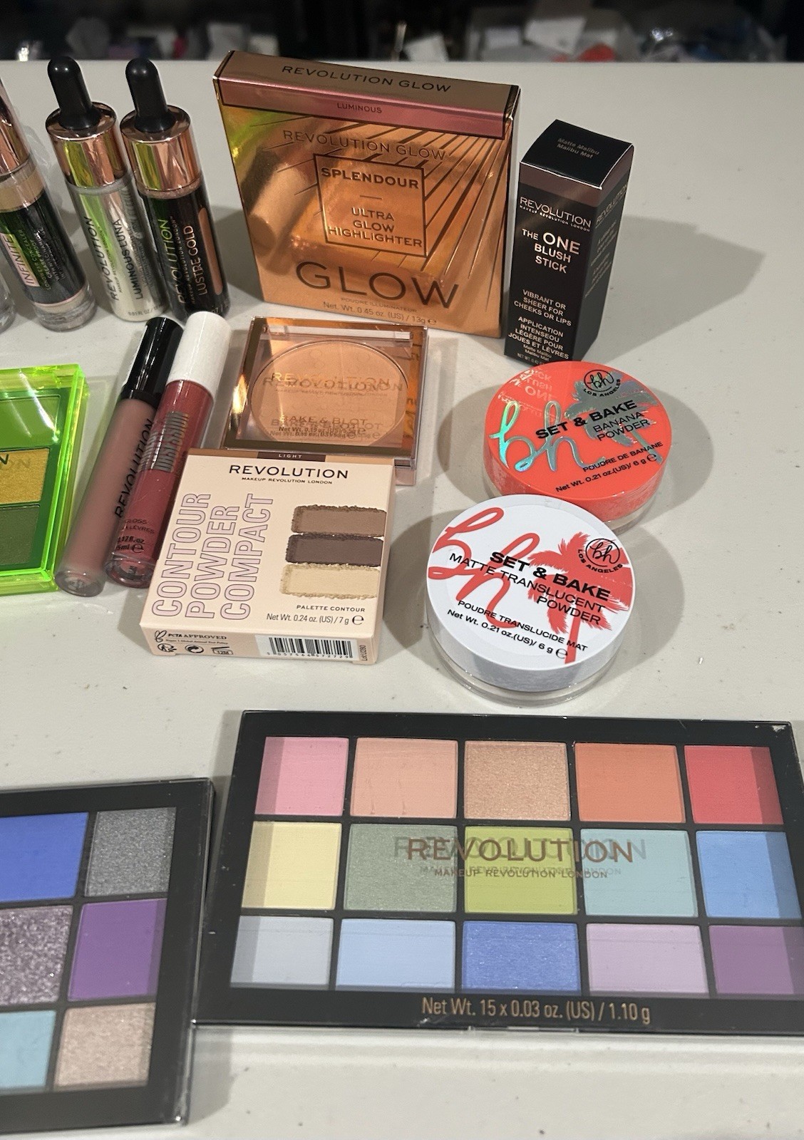 Lot of (25) Assorted Revolution, Makeup Obsession and bh Products