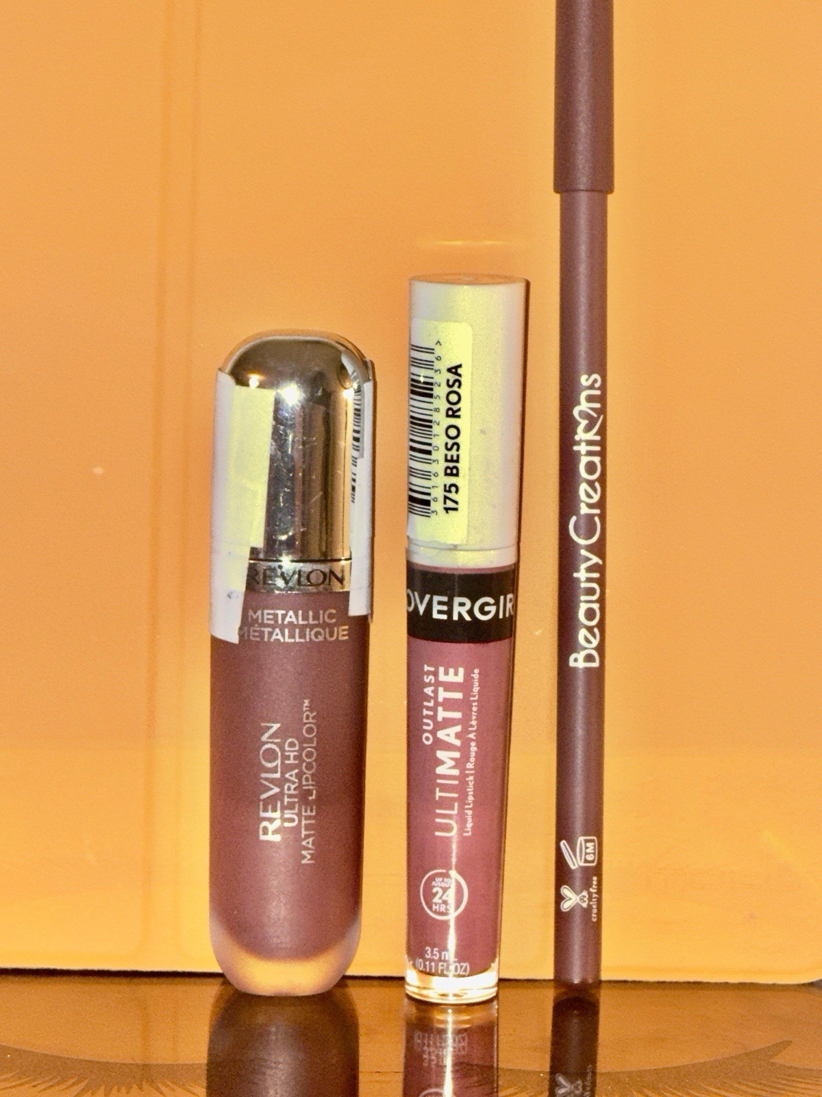 Revlon Ultra HD Matte Lipcolor, Covergirl Outlast 175, Beauty Creations Lip Lin…