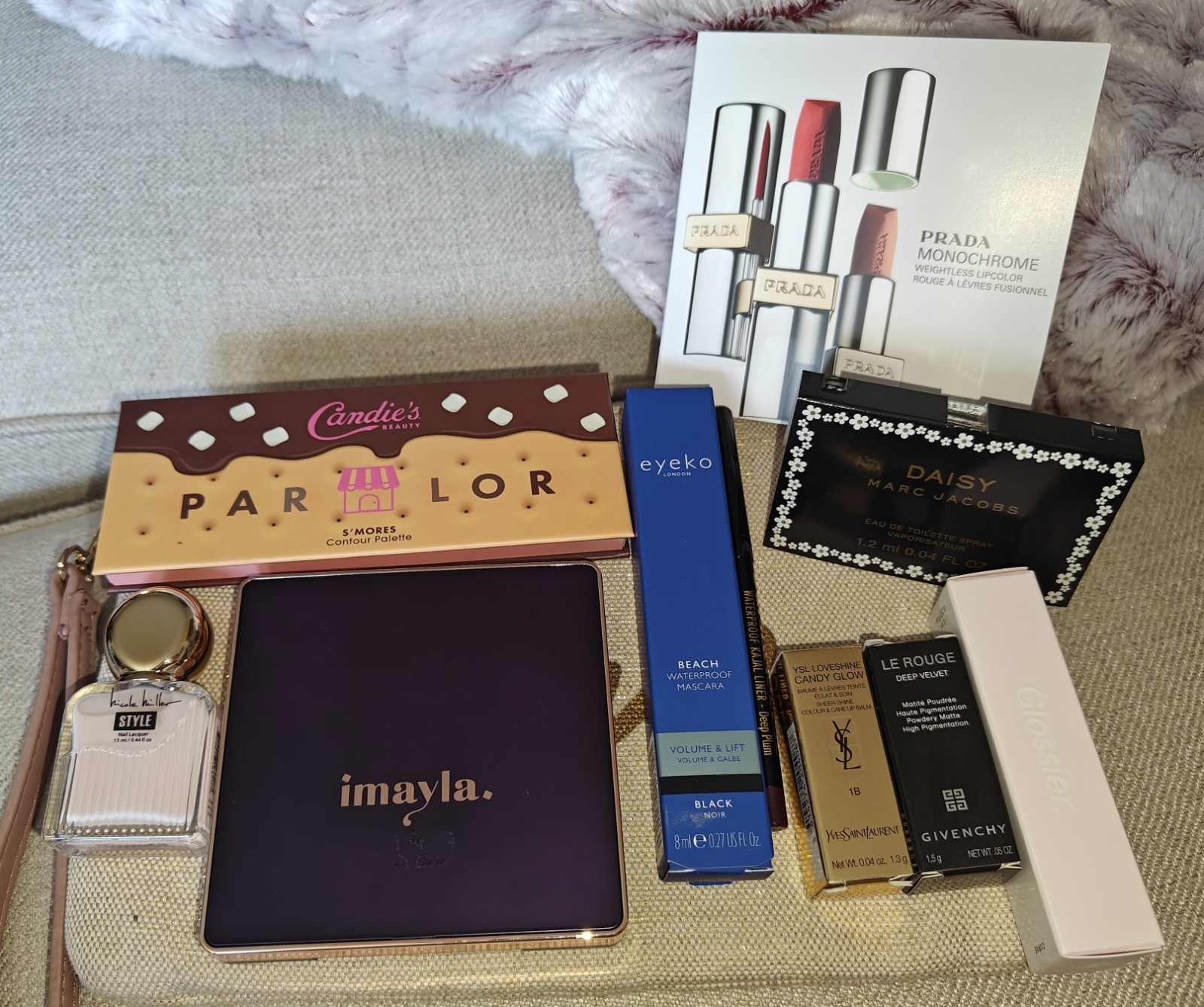 Makeup Bundle Featuring YSL, Givenchy, Imayla, Candies, N.Miller + Prada Sample