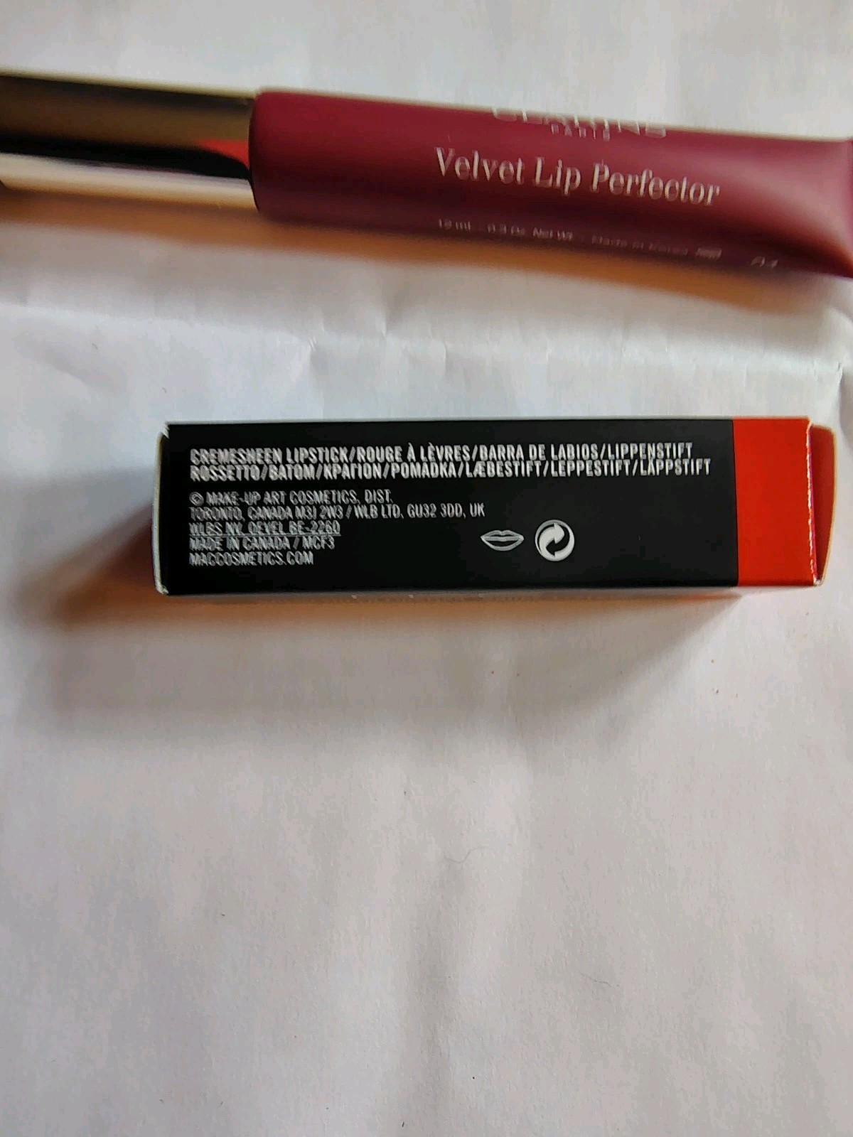 Lot Of 2 New Makeup Cosmetics MAC Cremesheen Lipstick Clarins Lip Perfector