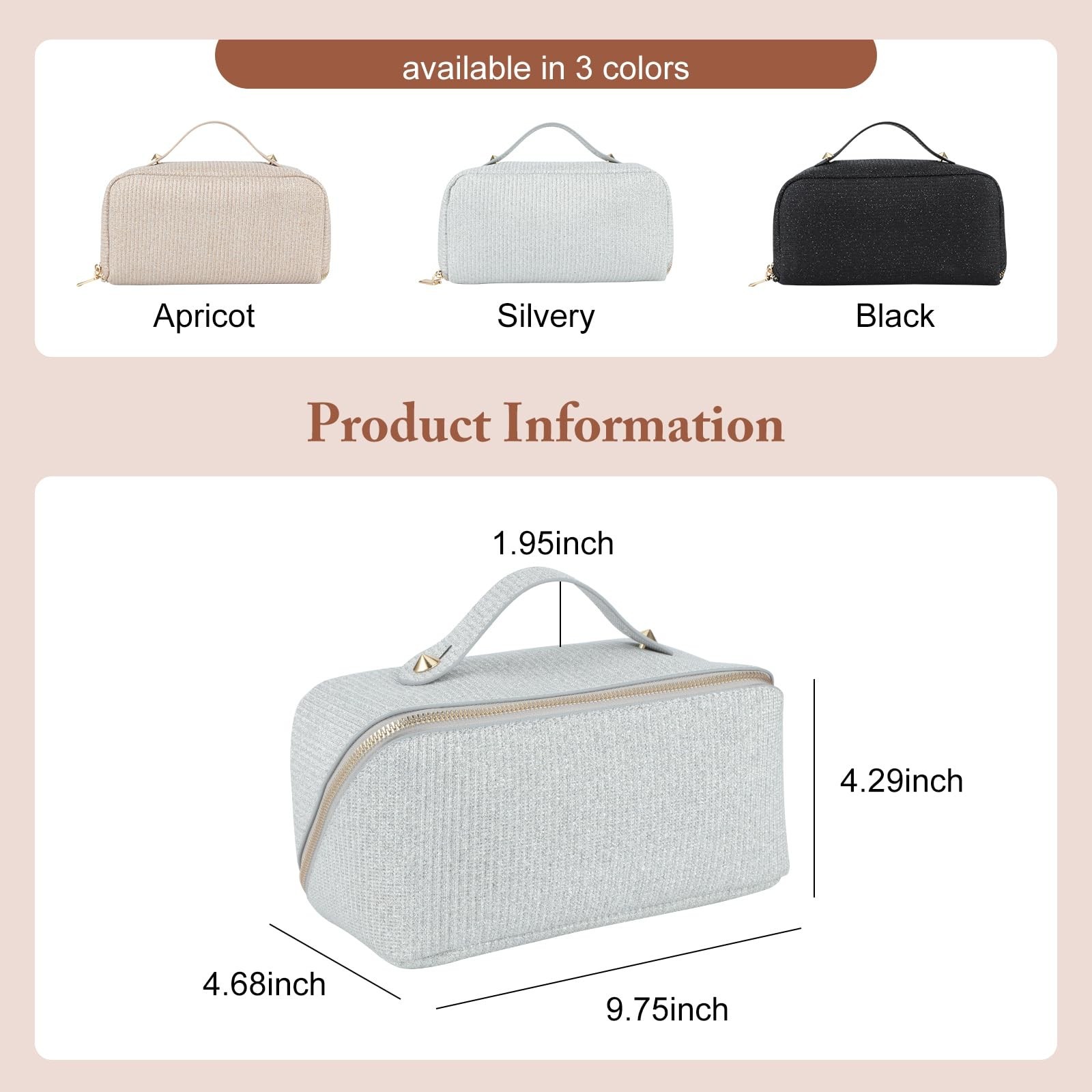 KEYPOWER Large Capacity Glitter Sequin Cosmetic Bag Travel Makeup Bag Sparkly…