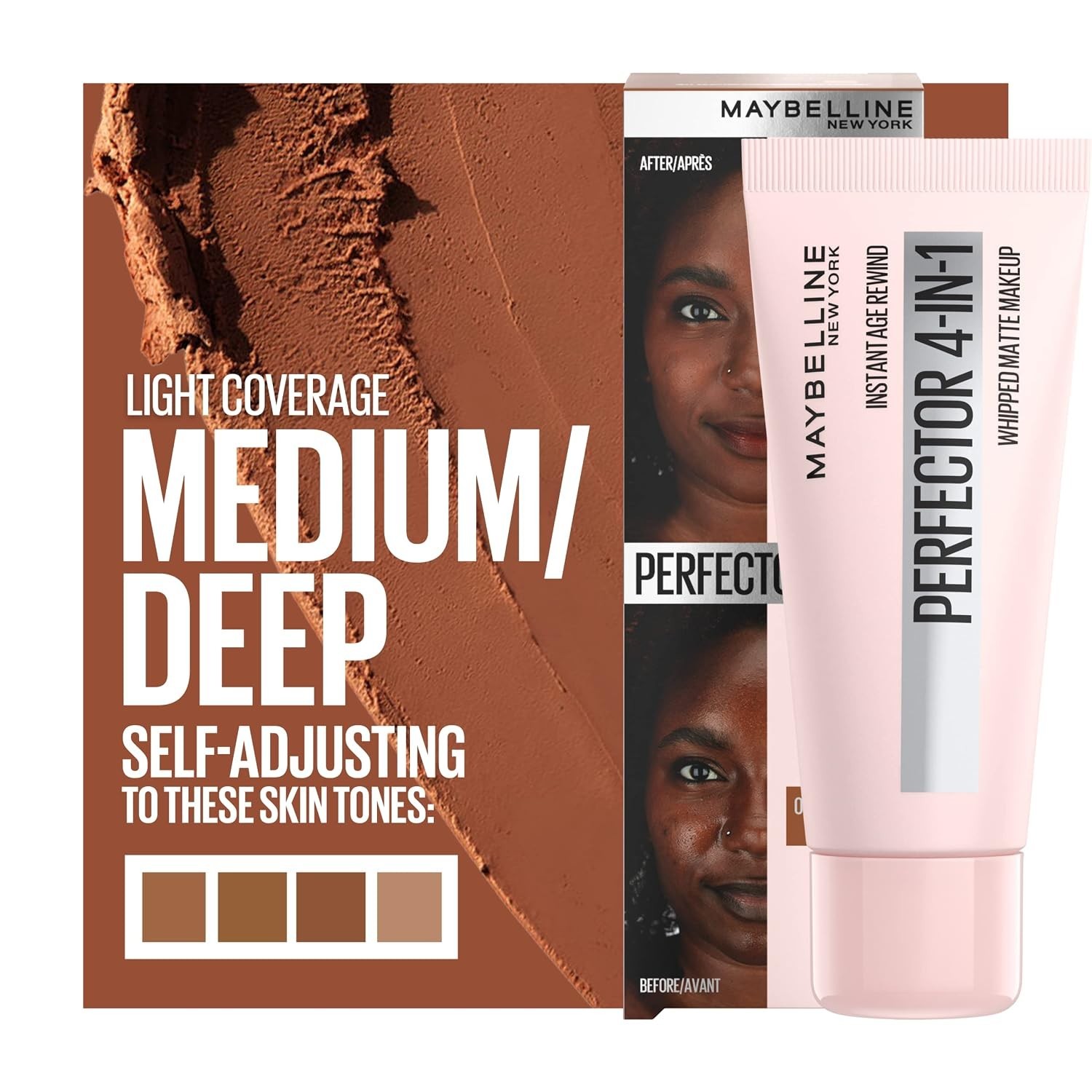 Instant Age Rewind 4-in-1 Matte Makeup, Medium/Deep – Flawless Skin in One Step