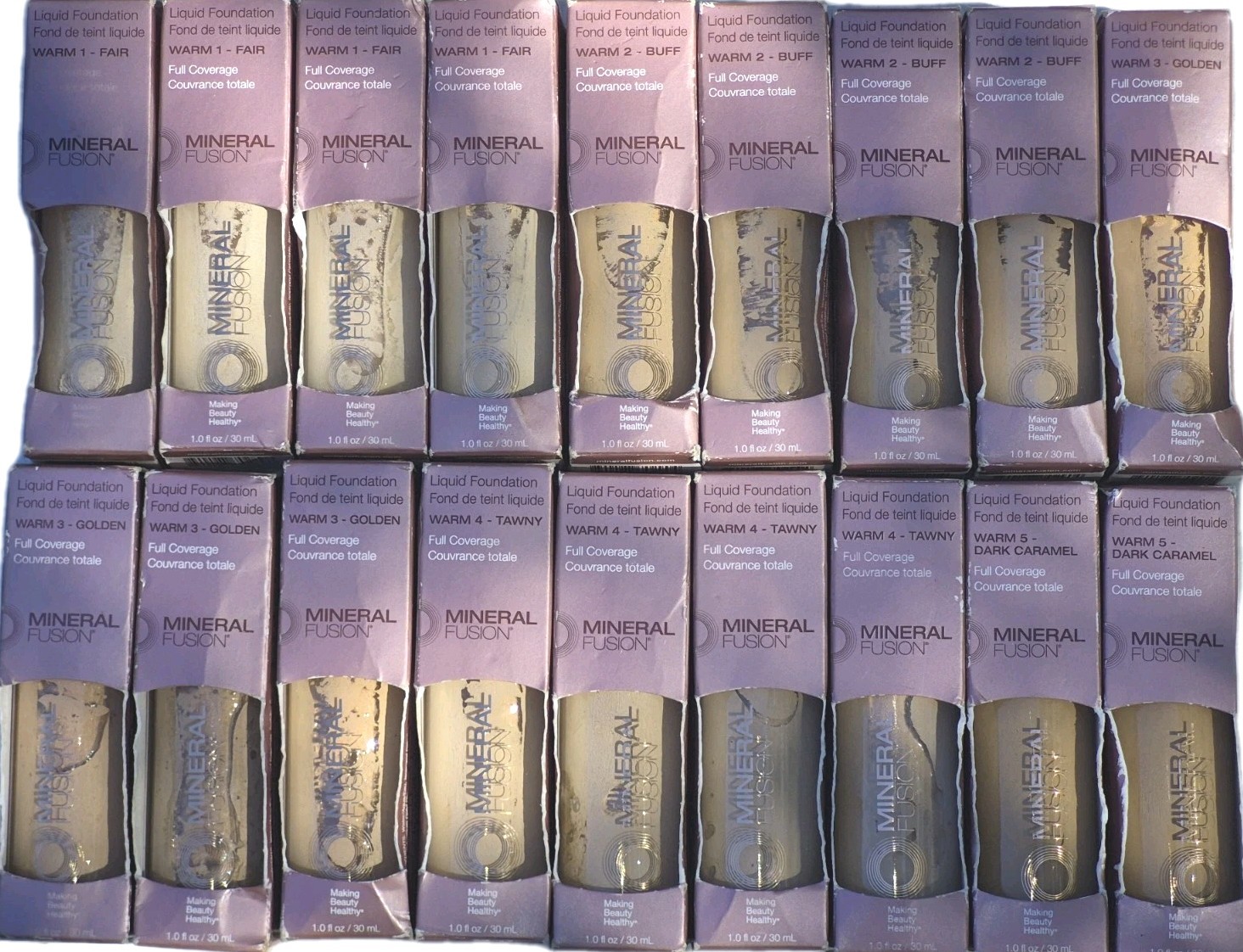 100 Pc Mineral Fusion Lot Foundation Mascara Lipstick Gloss Stain Blush Conceale