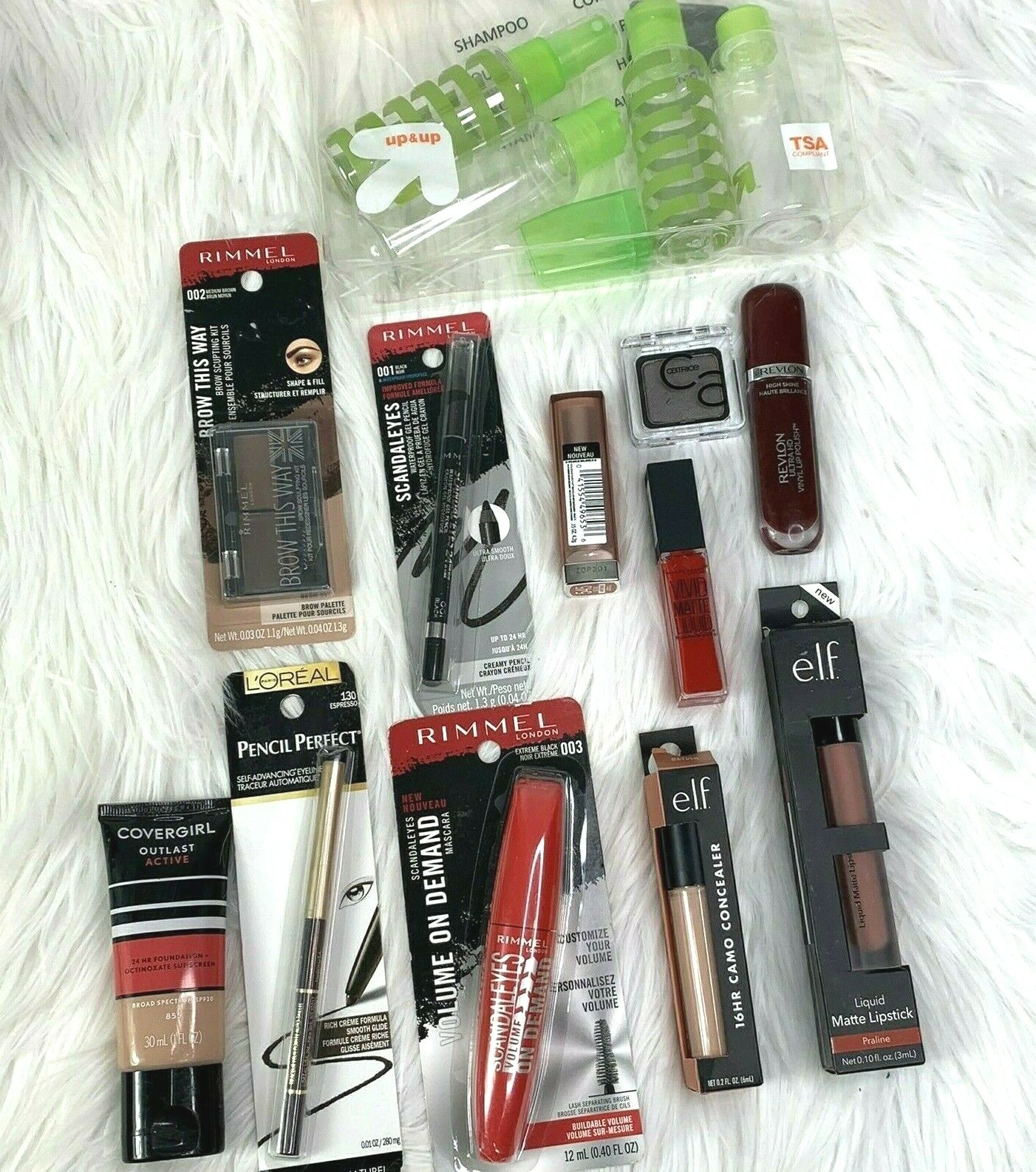 Makeup Lot 12 Piece Maybelline Rimmel Loreal Elf Mascara Eyeliner Eyeshadow Lip