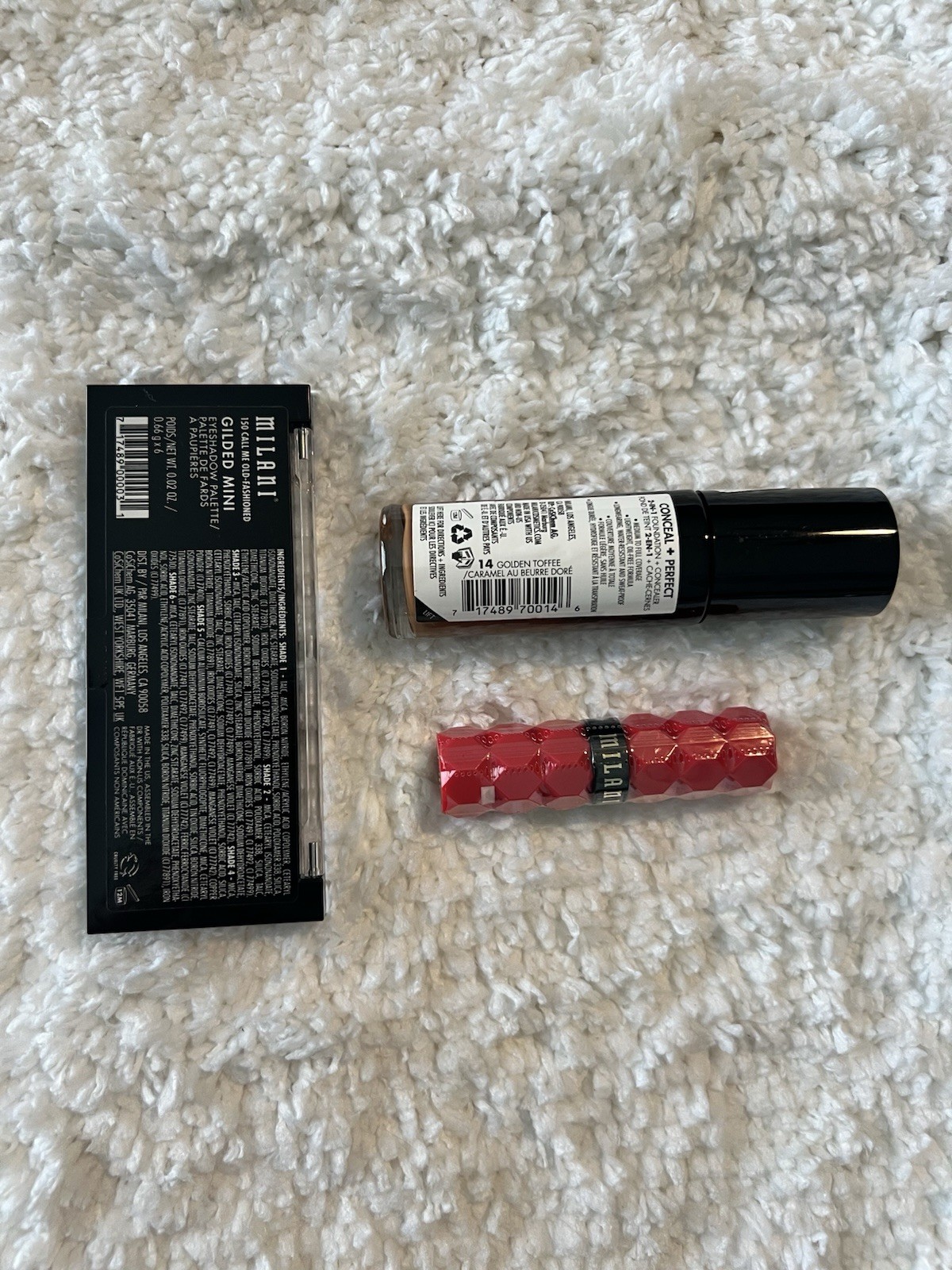 NEW Milani Makeup Bundle – 3 Piece: Foundation + Concealer, Eyeshadow, Lipstick