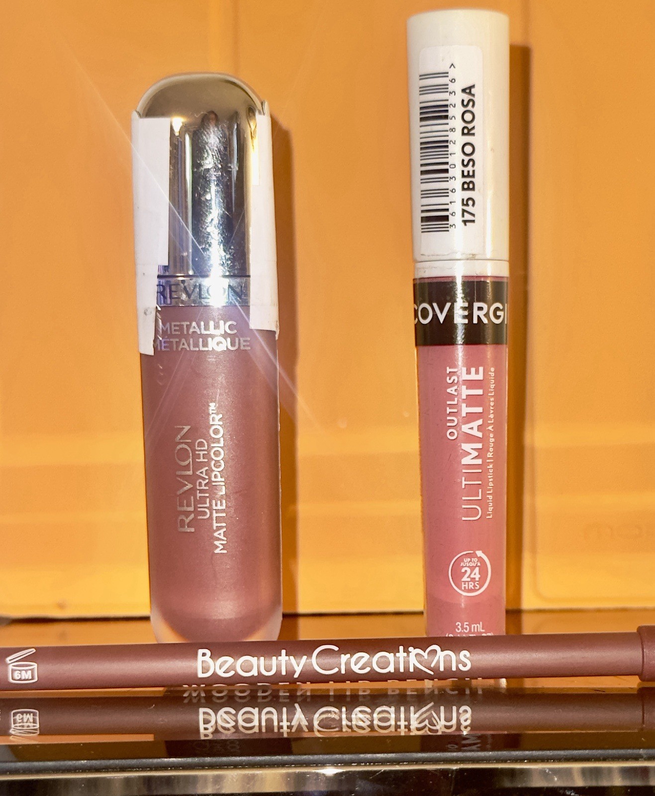 Revlon Ultra HD Matte Lipcolor, Covergirl Outlast 175, Beauty Creations Lip Lin…