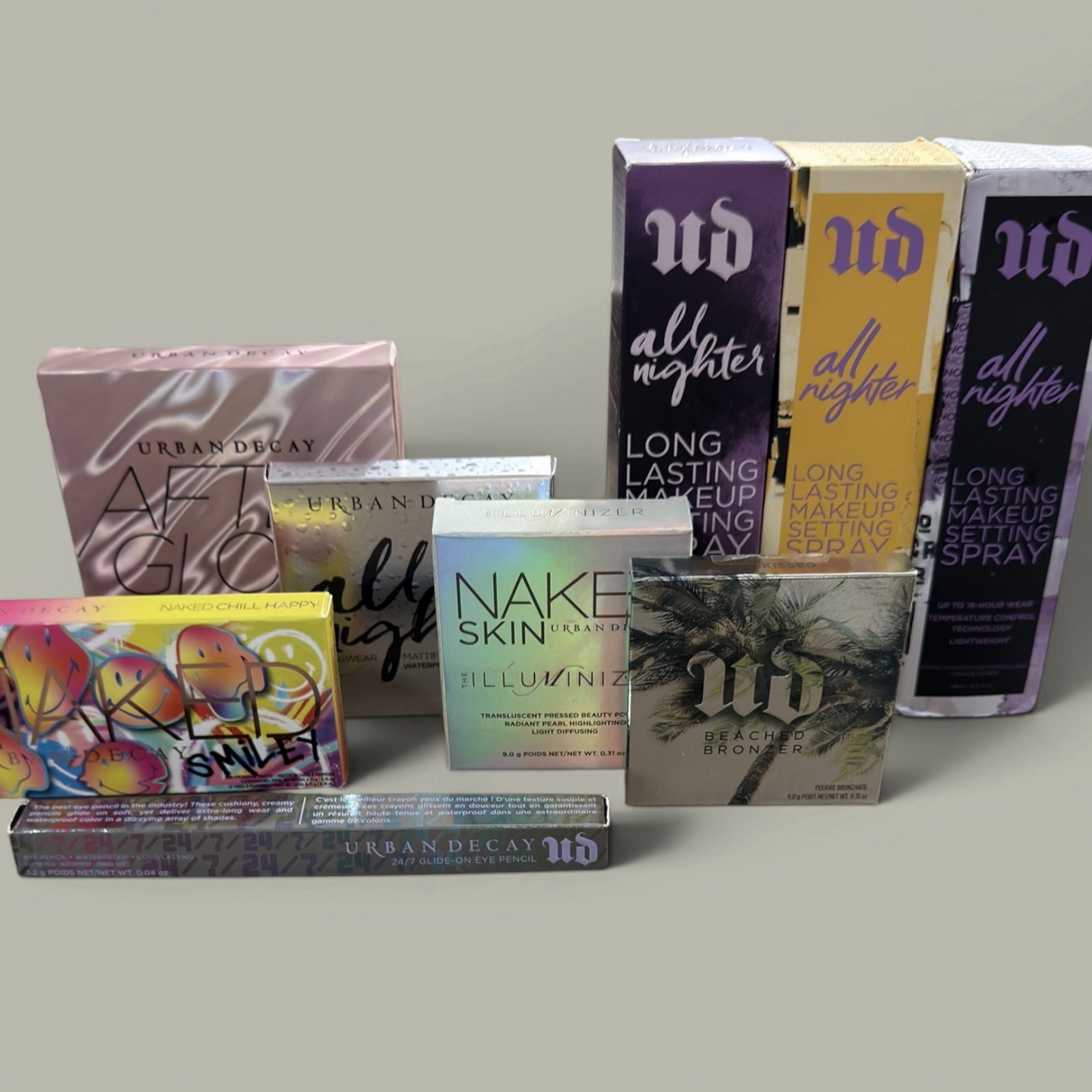 Urban Decay Full Size All Nighter Setting Spray Naked Highlighter Bronzer Lot 9