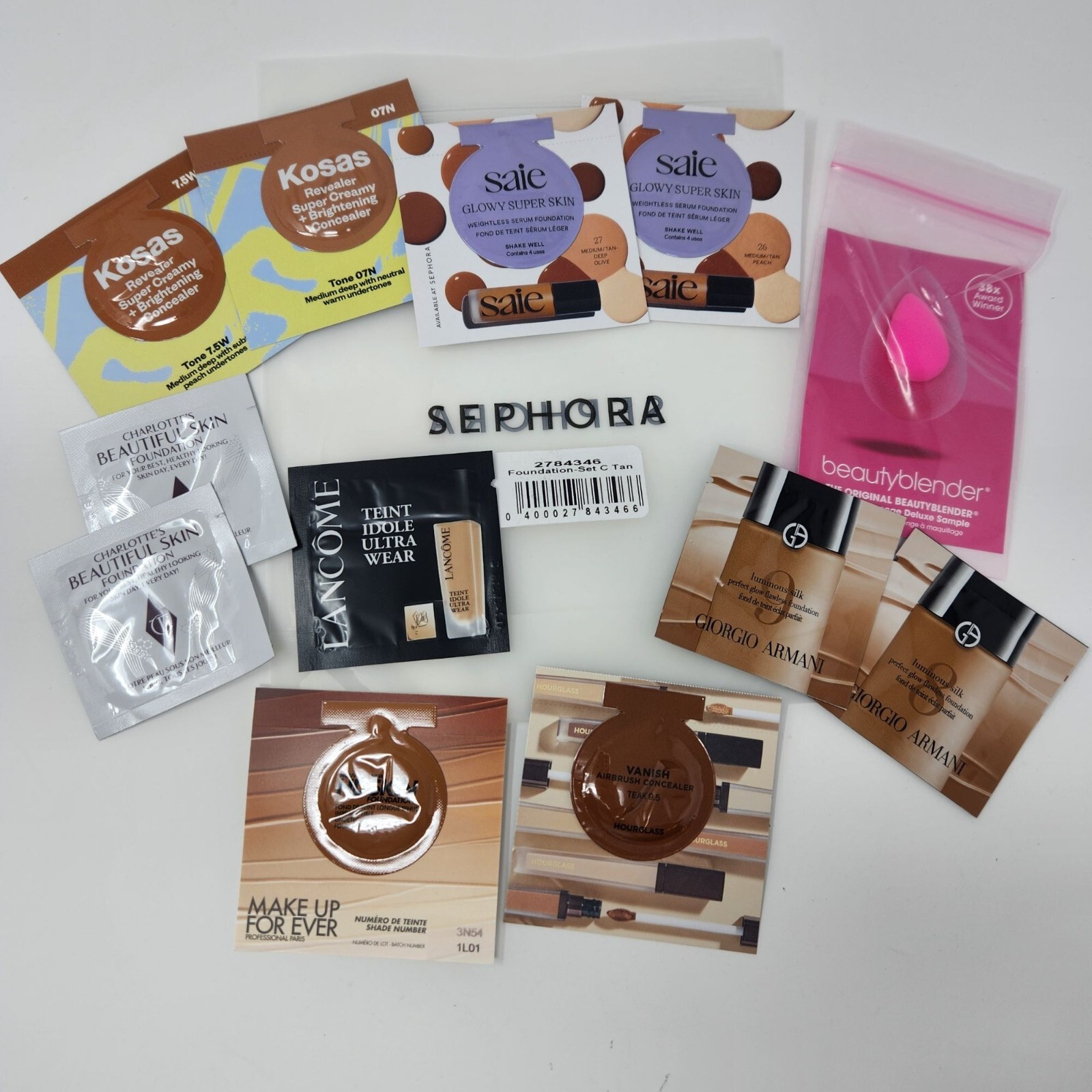 Sephora Samples Lot Makeup Sponge Deluxe Sample & Assorted Foundation Samples #C