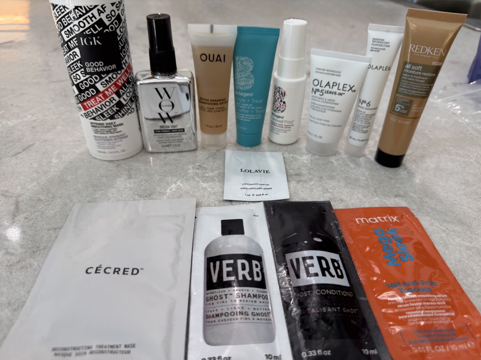 NEW!High End Mixed Lot of Deluxe,Full & Travel Hair Samples!OUAI, IGX,WOW & more