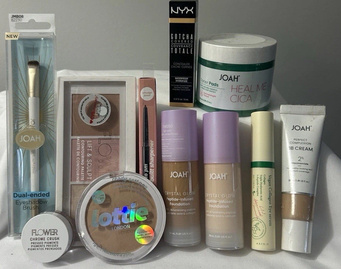 LOT OF 11 NEW ASSORTED BEAUTY MAKEUP PRODUCTS NYX JOAH LOTTIE AXIS-Y Vegan Serum