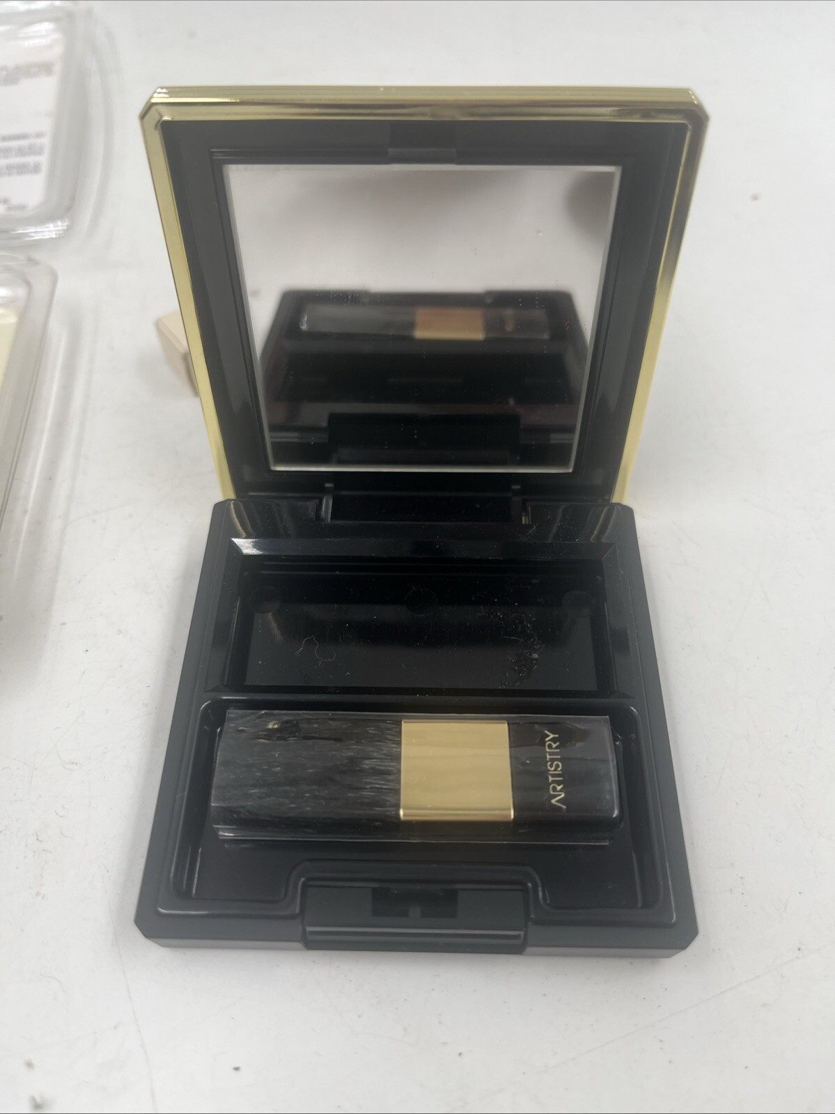 Set 4 Amway Artistry Lot Discontinued Makeup Foundation Powder, Lip Crayon, Pan