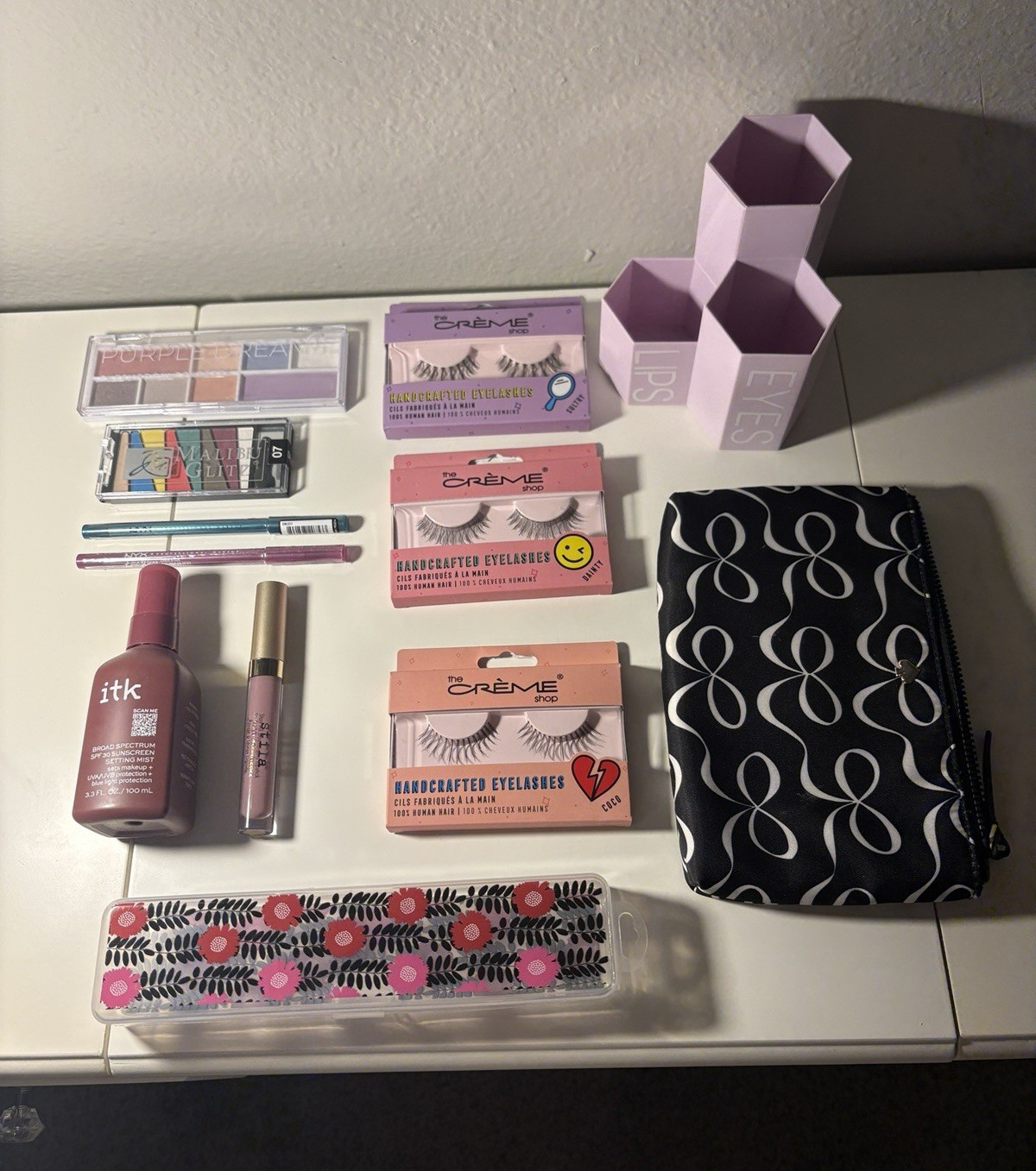 Assorted Makeup Lot SPF 30 Setting Mist, Stila Lipstick, Creme Shop Lashes