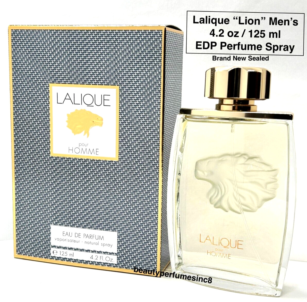 Lalique “Lion” Pour Homme 4.2 oz / 125 ml Eau de Parfum Spray, For Men’s Perfume