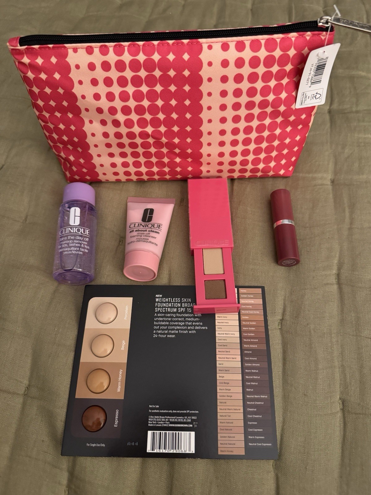 NEW CLINIQUE MAKE UP BAG LIPSTICK Remover Cleanser SHADOW Bobbi Brown Foundation