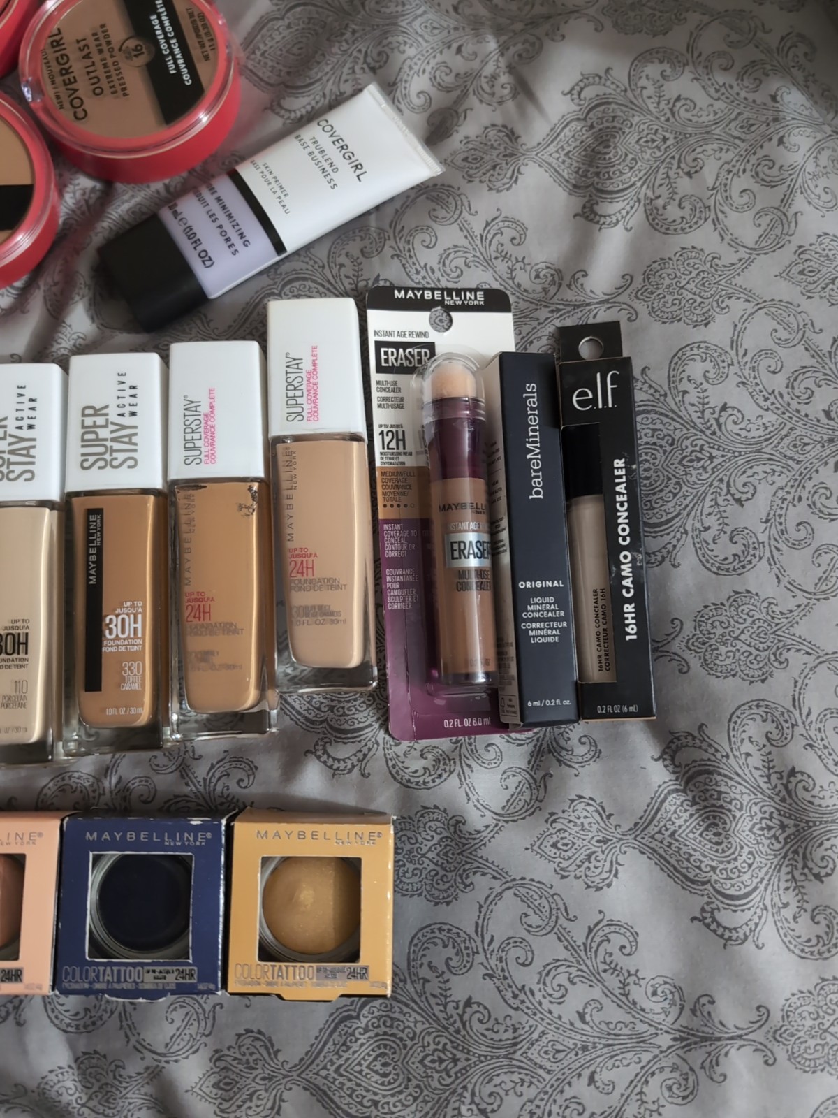 New Mix 33pc Lot Drugstore Makeup CoverGirl Maybelline Revlon Milani + Full Size