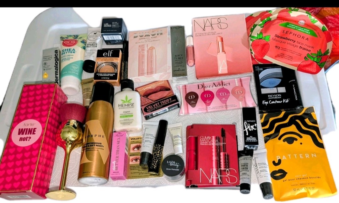 Cosmetics Lot 33 Pcs Bundle Deluxe Mini & Full Sz Makeup NEW Tarte Nars MAC Dior