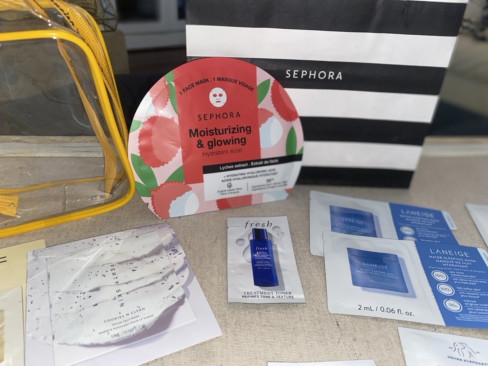 Beauty Makeup Skincare Lot Of 18 Samples + Mask Ulta Sephora + Bonus Bag