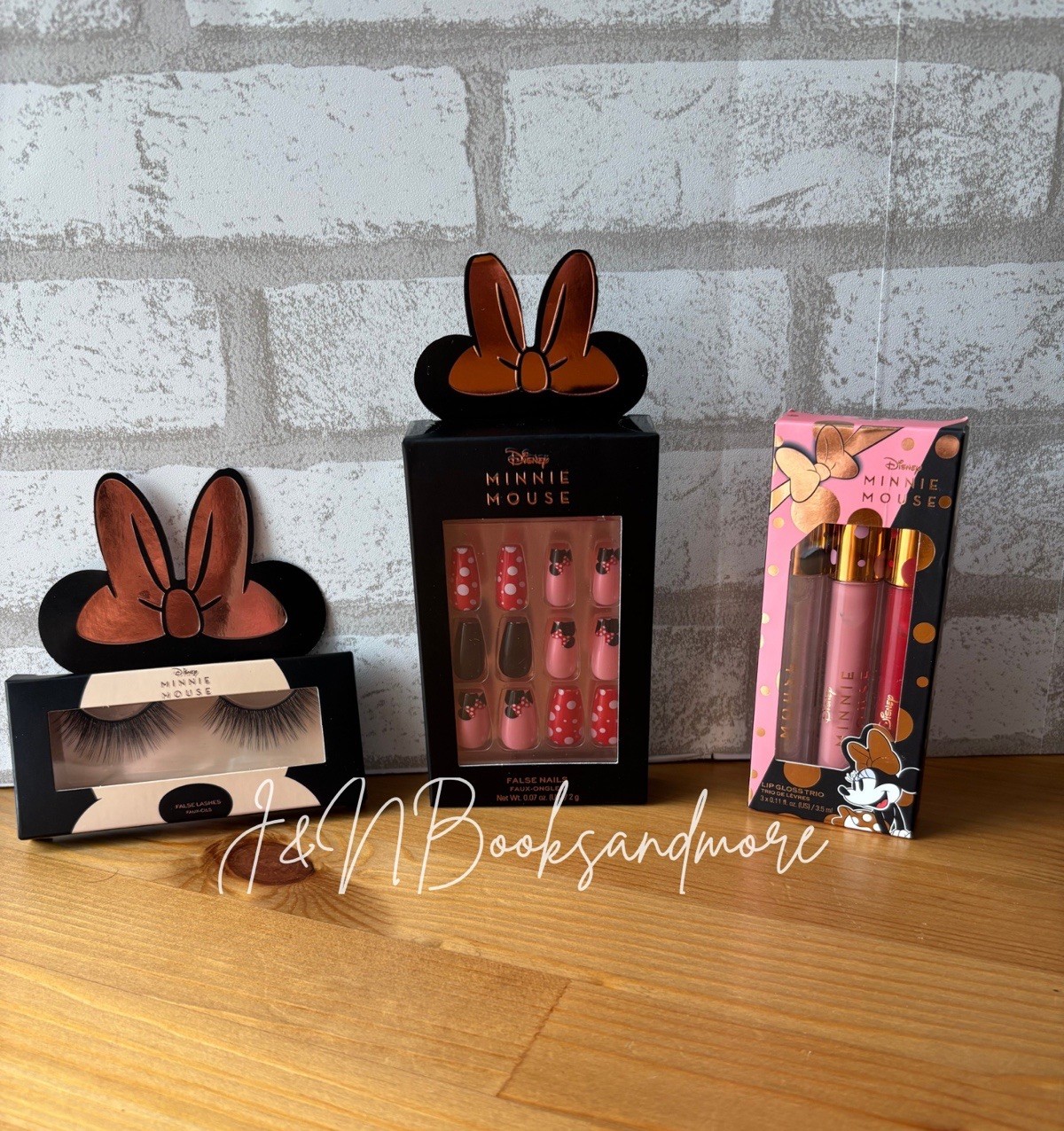 Revolution Beauty Disney Minnie Mouse Eyelashes, Lip Gloss Trio & Nails Bundle