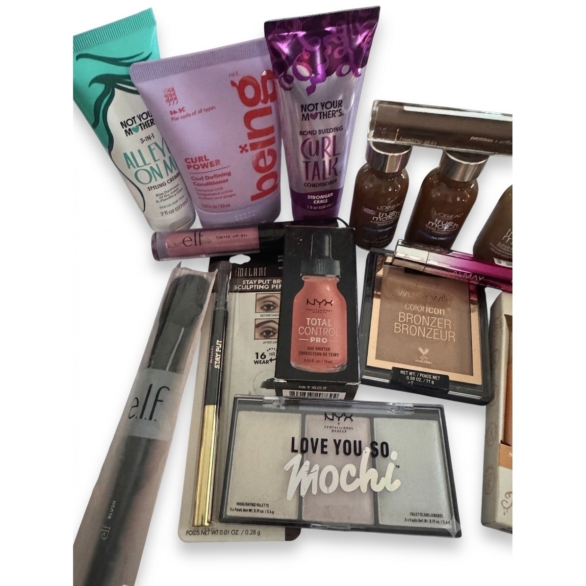 Huge Makeup Hair Care Bundle NYX L’Oreal Revlon Not Your Mother’s 21pc Set NEW