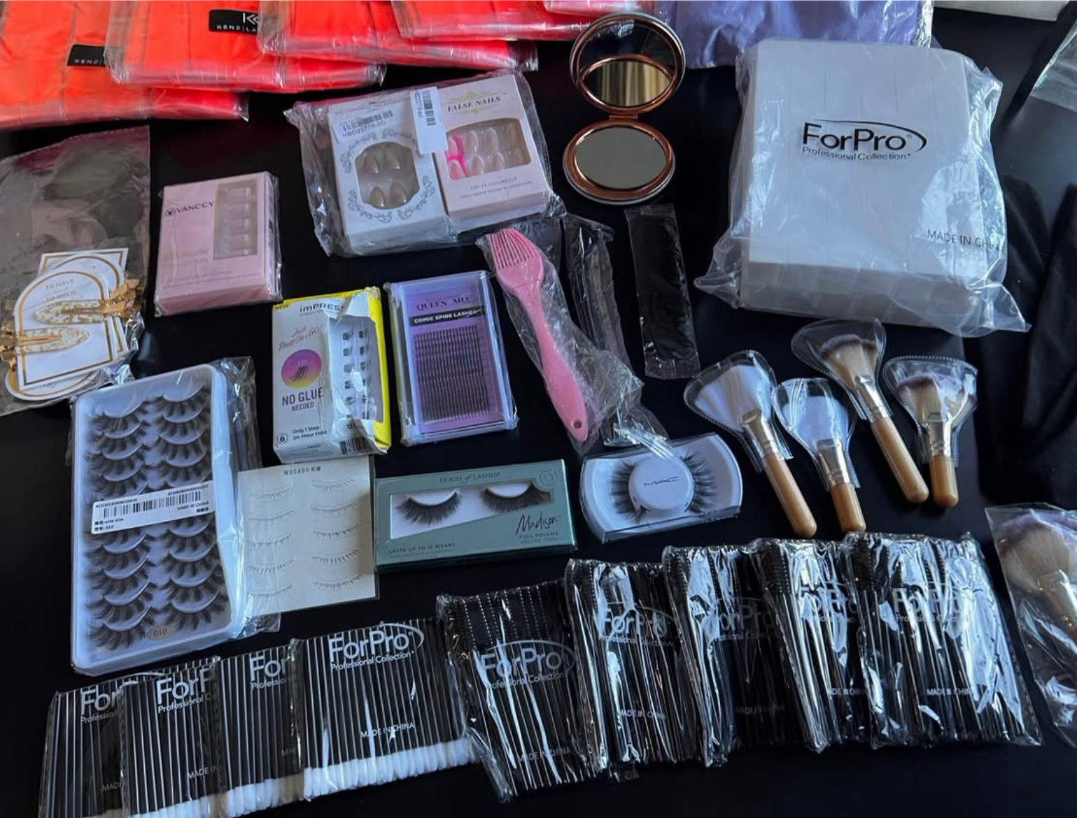 Mixed Lot Nails, Makeup Brushes, False Lashes, Hair Accessories, Etc