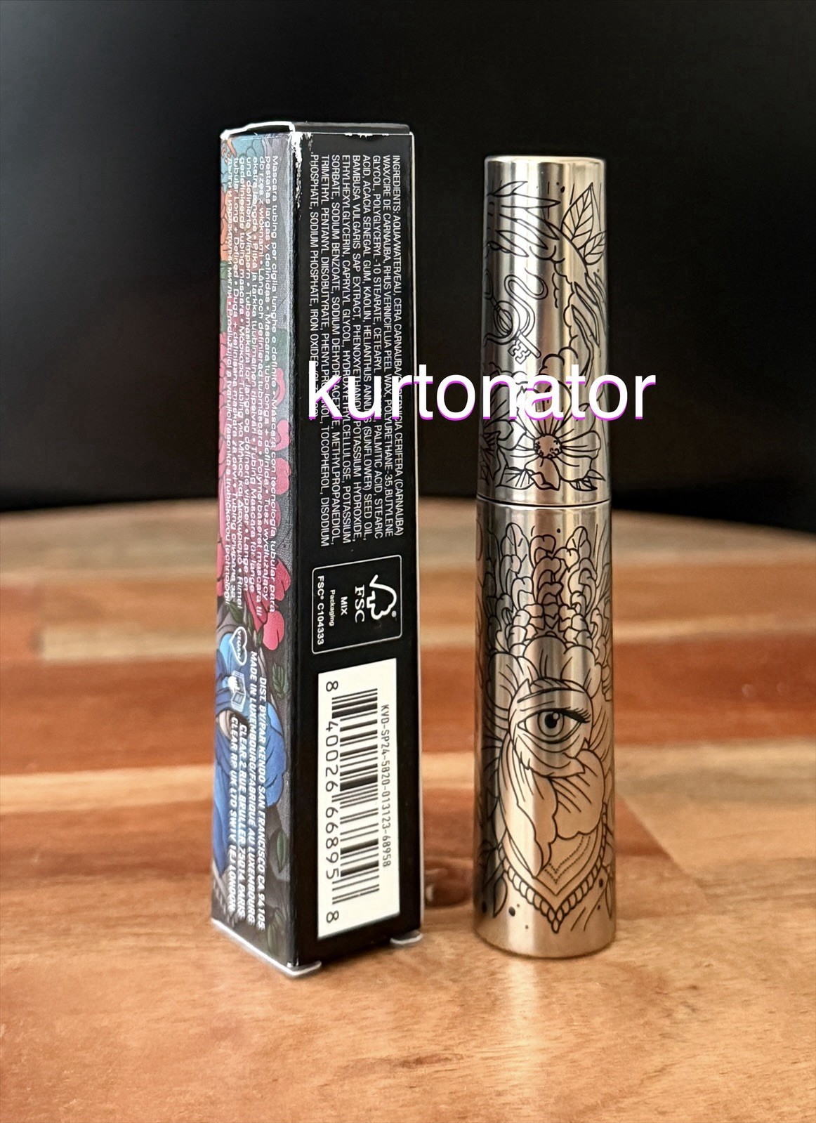 KVD Full Sleeve INK BLACK Tubing Mascara Mini NEW Travel Size 0.185 fl.oz