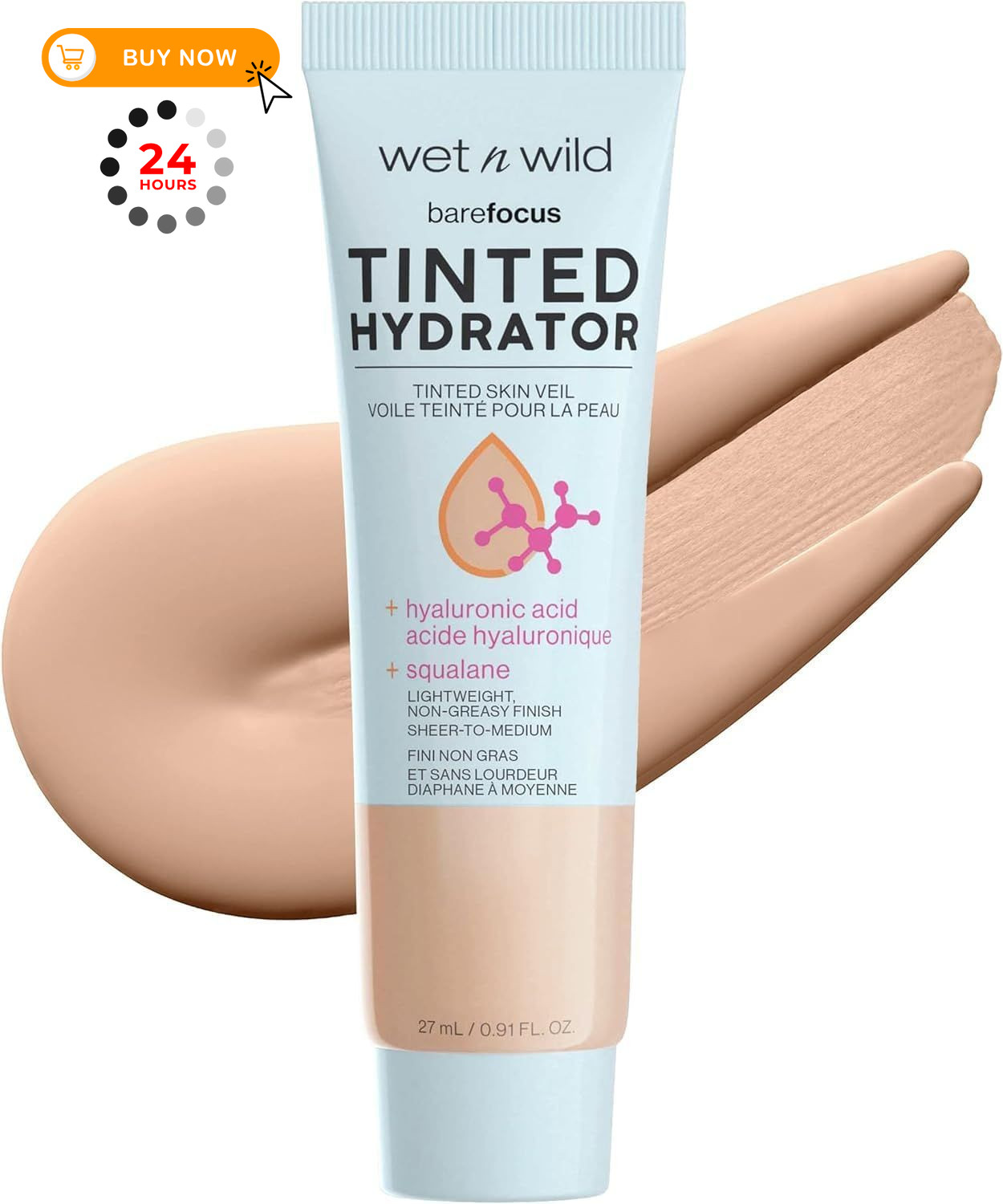 wet n wild Bare Focus Tinted Hydrator Matte 0.91 Ounce (Pack of 1), Light
