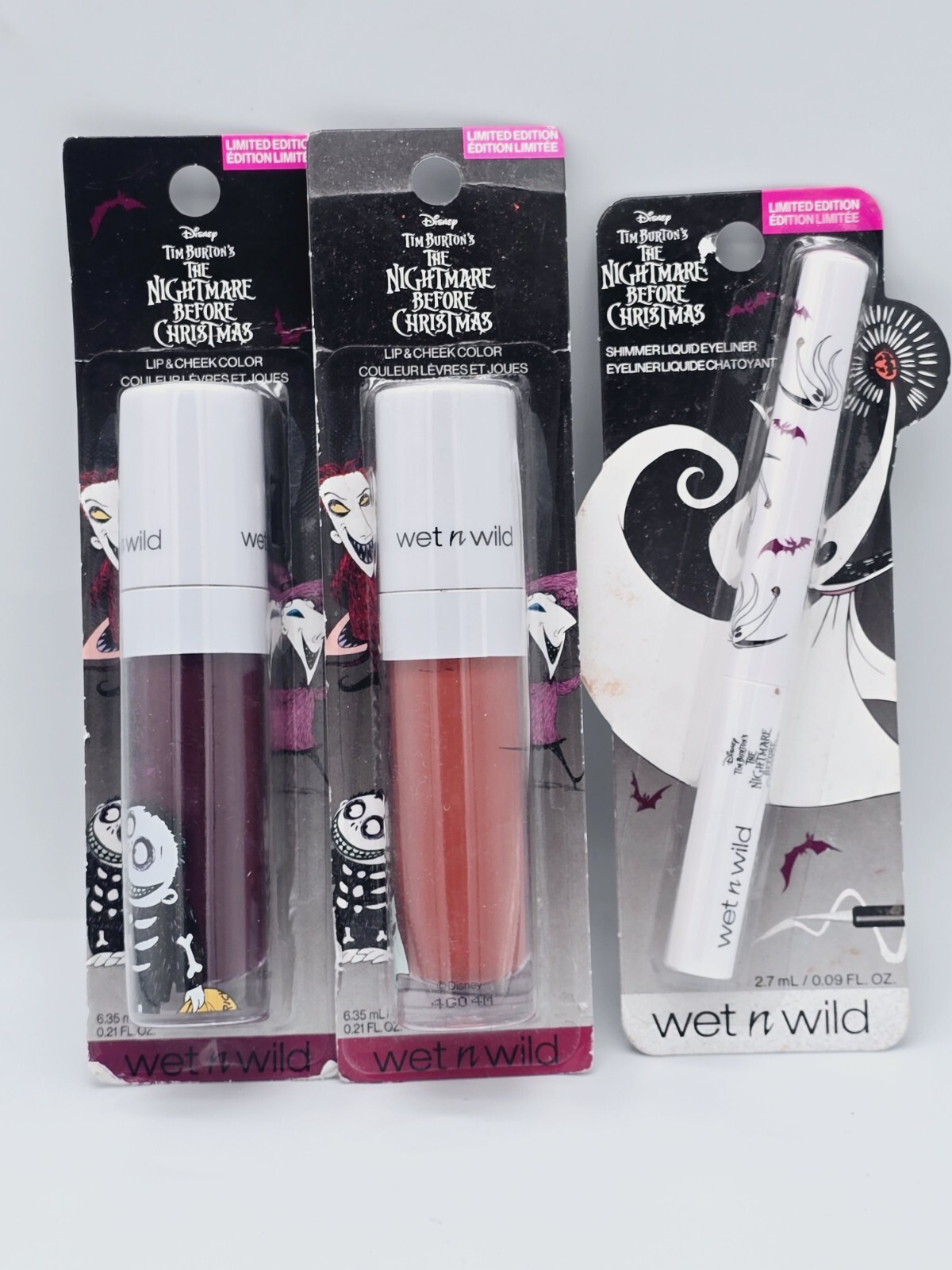 Wet N Wild Nightmare Before Christmas LIMITED EDITION Makeup. 3 Pieces Total