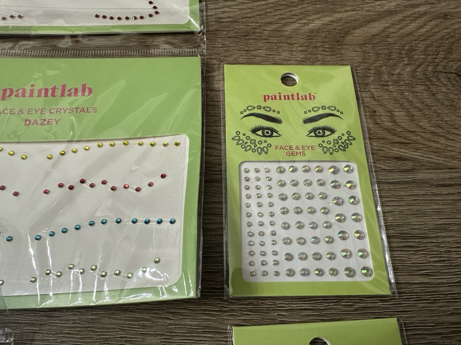 PaintLab Face & Eye Gems Self-Adhesive Makeup Crystal Rhinestones Lot Of 14 New