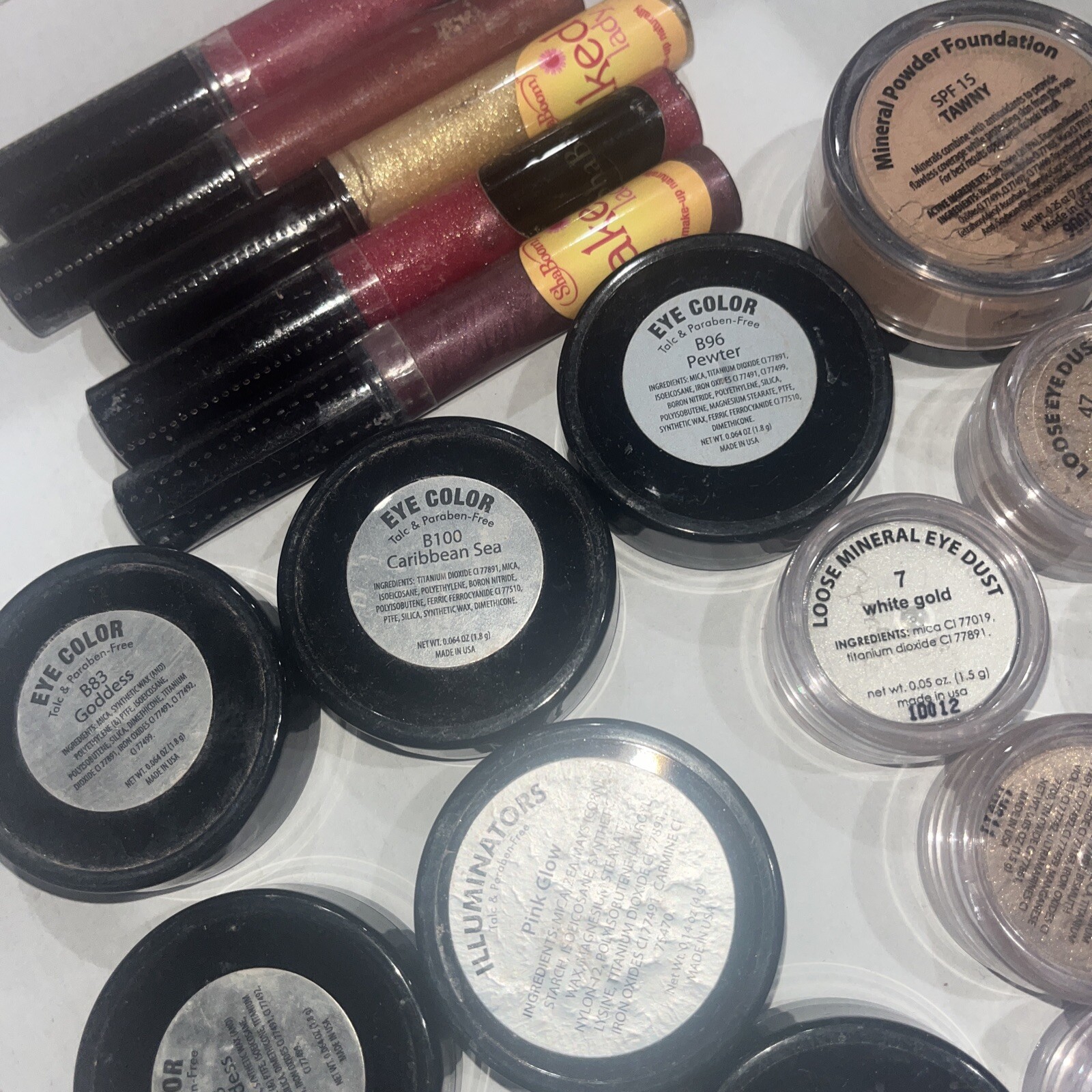 Naked lady shaboom makeup lot huge loose mineral powder lip gloss eye dust