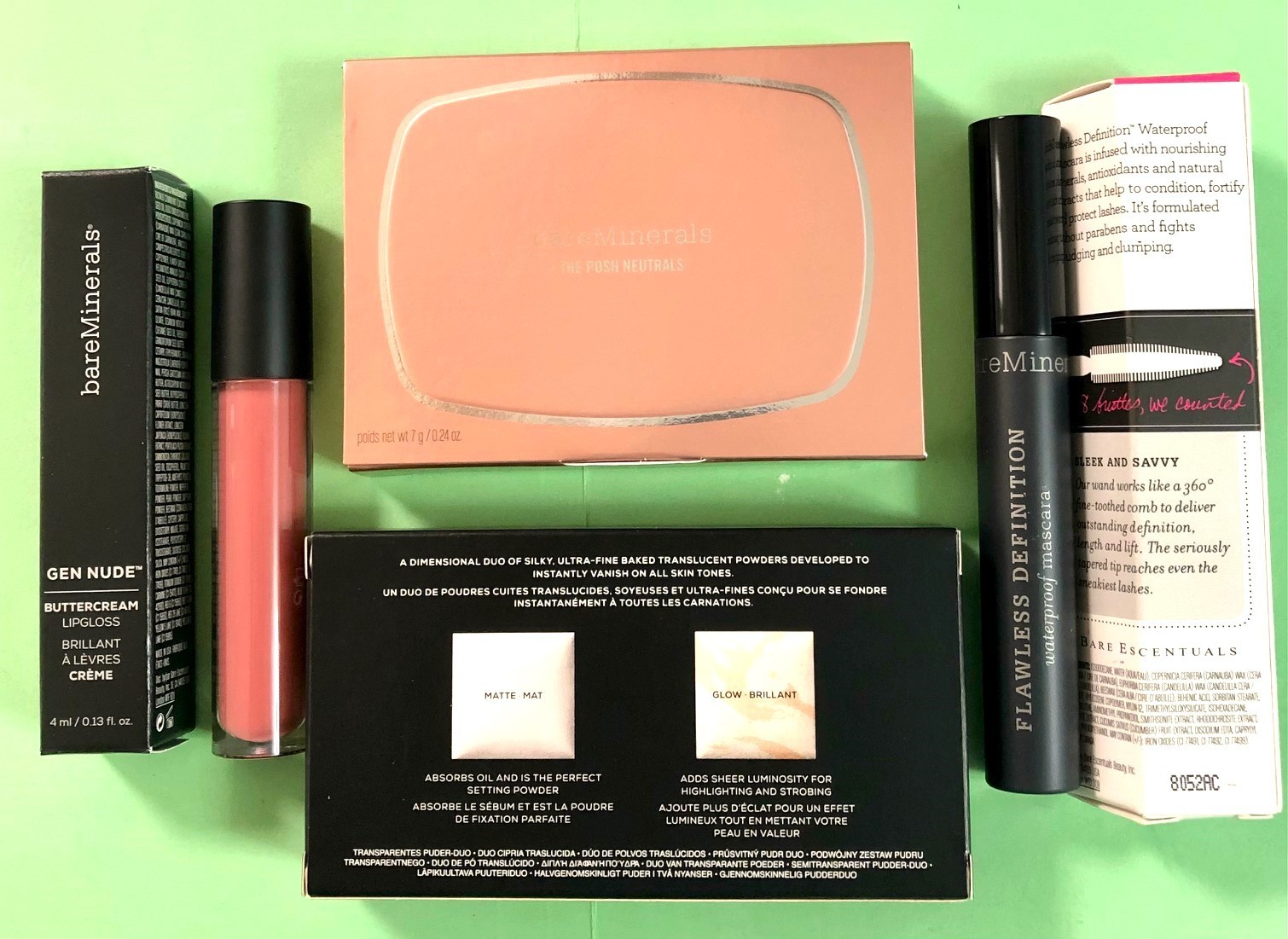 bareMinerals 3 Items THE BARE NUTRALS,INVISIBLE LIGHT, Free Mascara