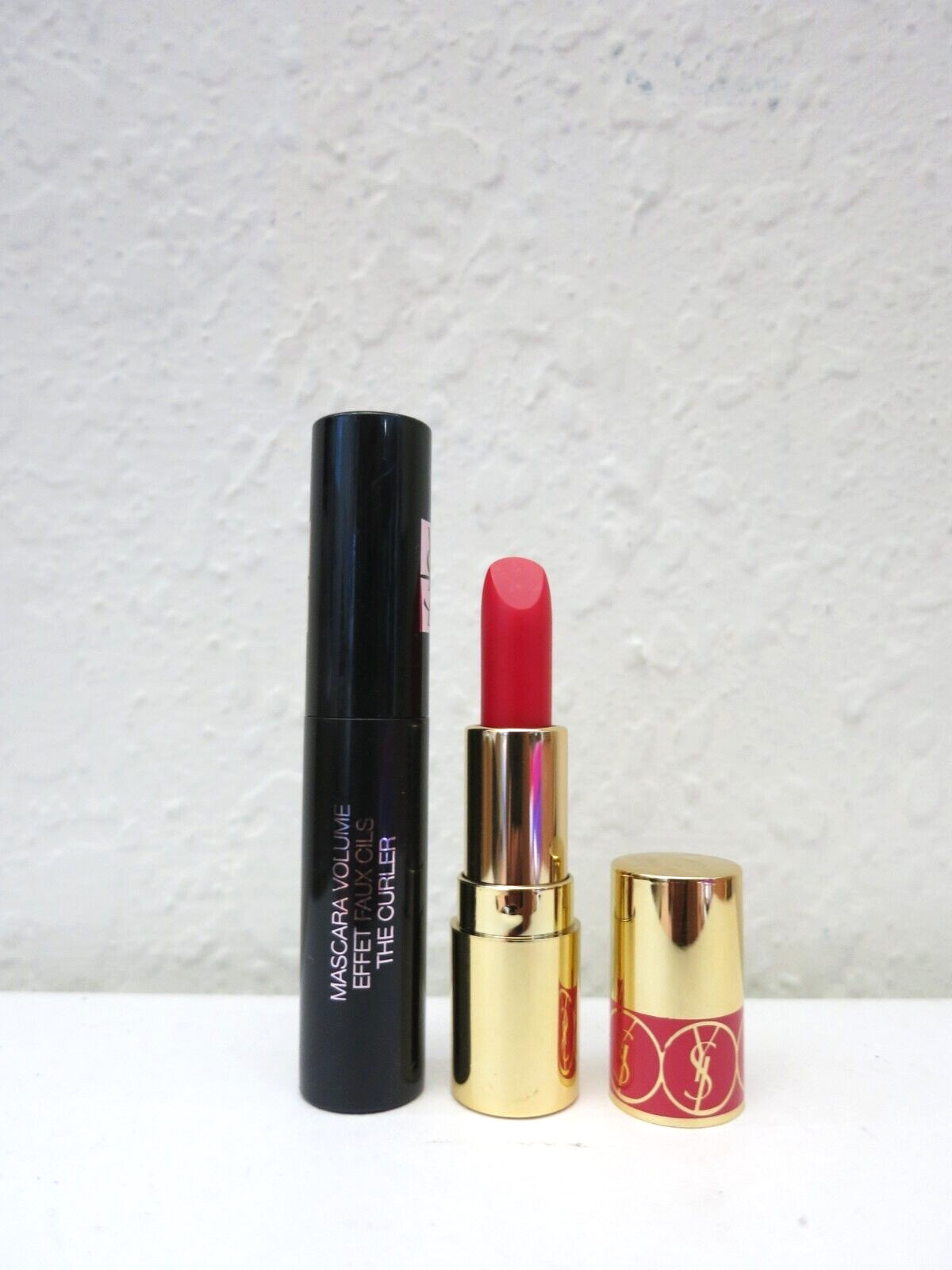 Lot of 2 YSL Minis The Curler Volume Mascara Black & Rouge Volupte Lipstick N45
