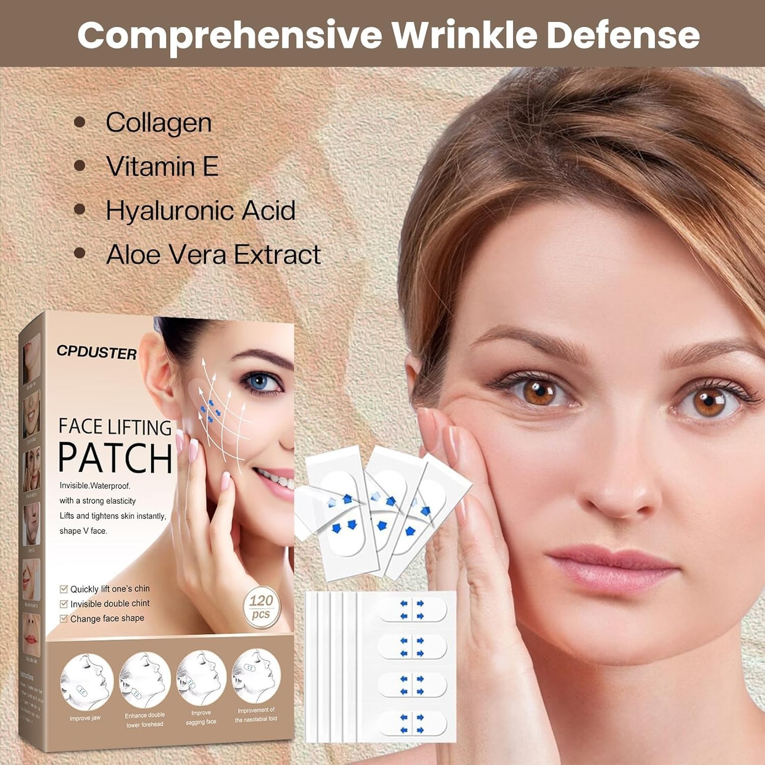 Invisible Face Lift Tape : 120PCS Neck Tape – Instant V-Shaped Lifting for Sa…
