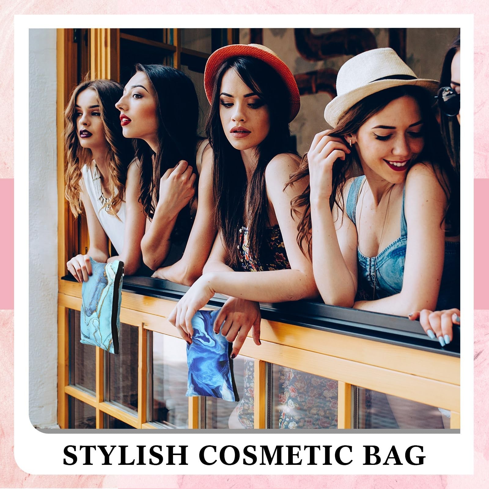 24 Pieces Makeup Bags Bulk Canvas Cosmetic Bags Purse Organizer Zipper Cosmet…