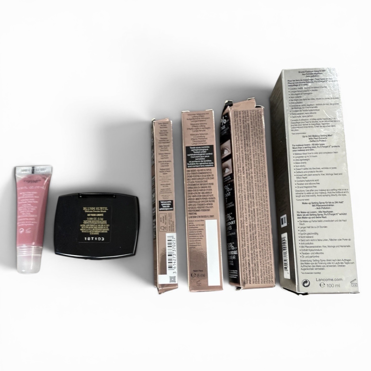 Lancome Full-Size Makeup 6-Piece Lot Lash Idole Mascara Liner Juicy-Tube Setting