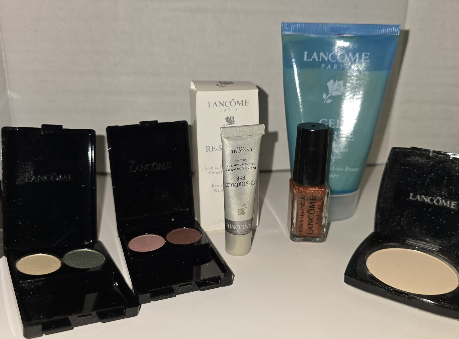 Lancome Travel/sample size lot, Eyecream, Eyeshadow, face Powder, Nail Polish