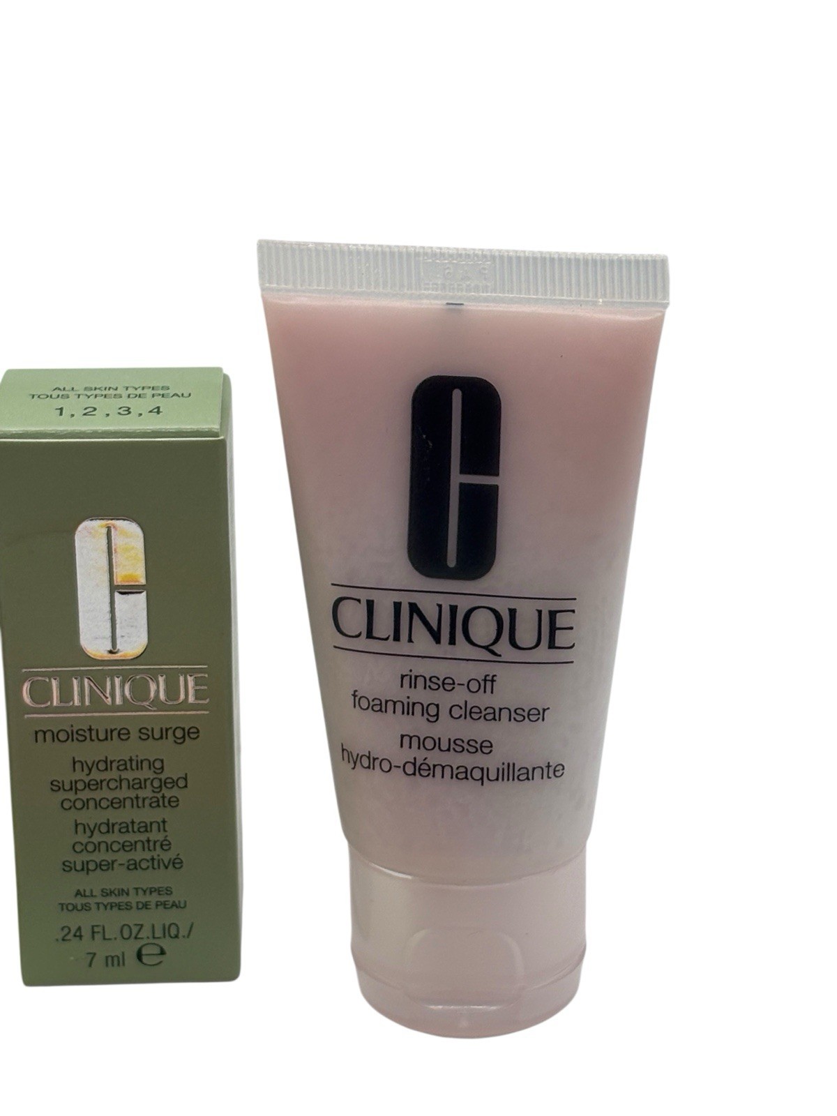 Lot Of 4 Clinque Samples Lot Show Duo, Cleanser, Lotion, And Moisture Surge