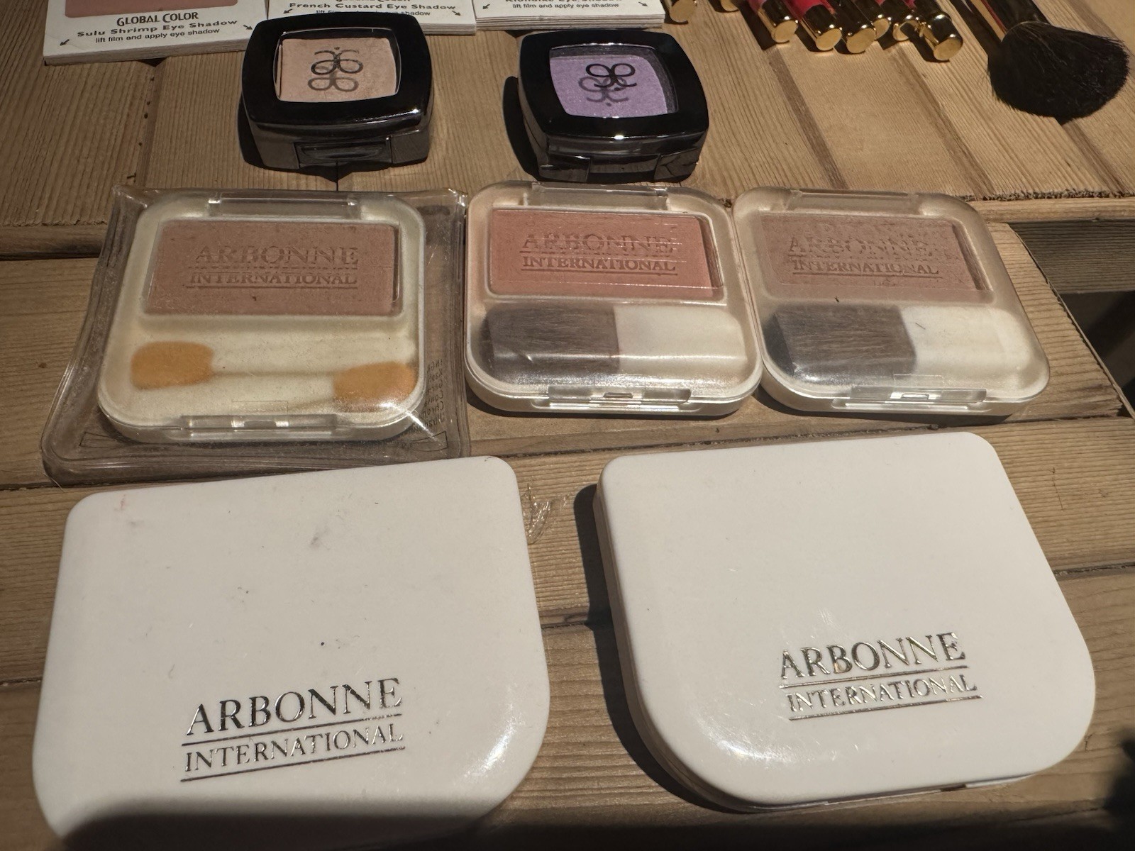 VTG Arbonne International Makeup Big Lot Eyeshadow, Blush, Lip, Discontinued NOS