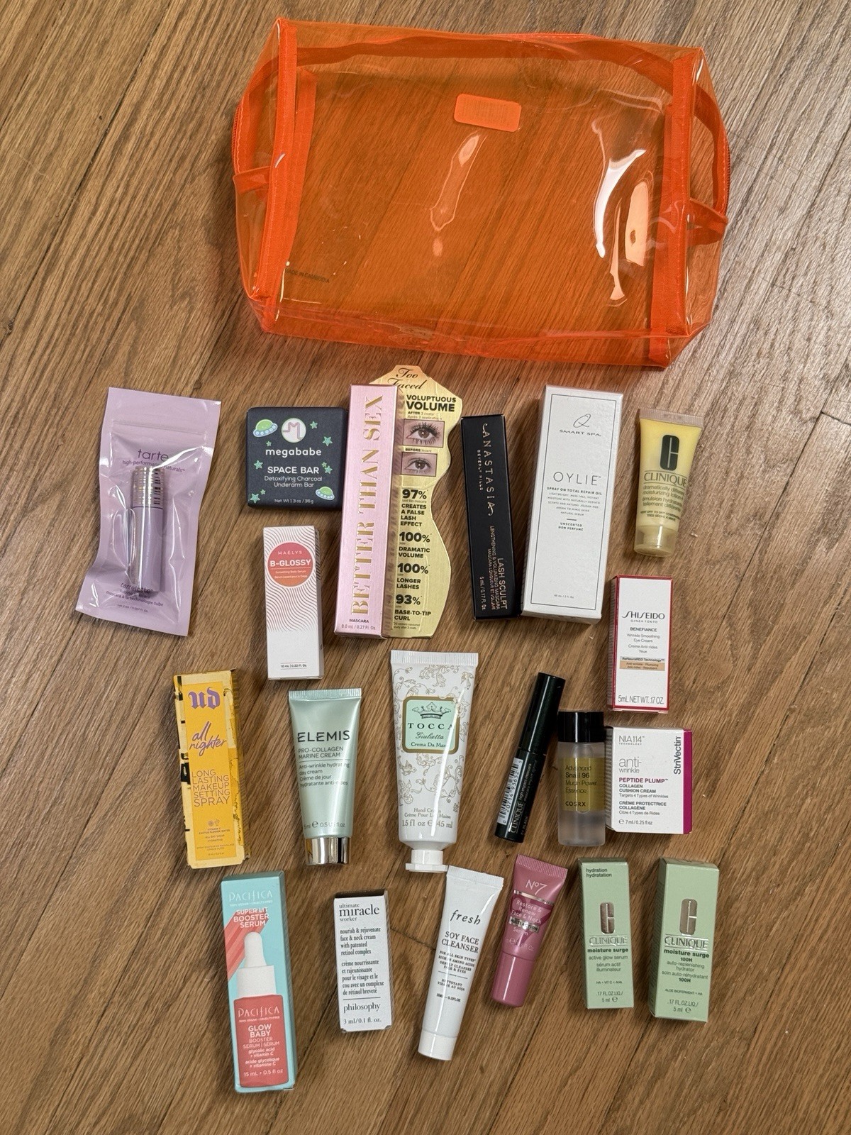 20 Piece Full Size Deluxe Travel Lot Too Faced Anastasia Clinique Tarte Shiseido