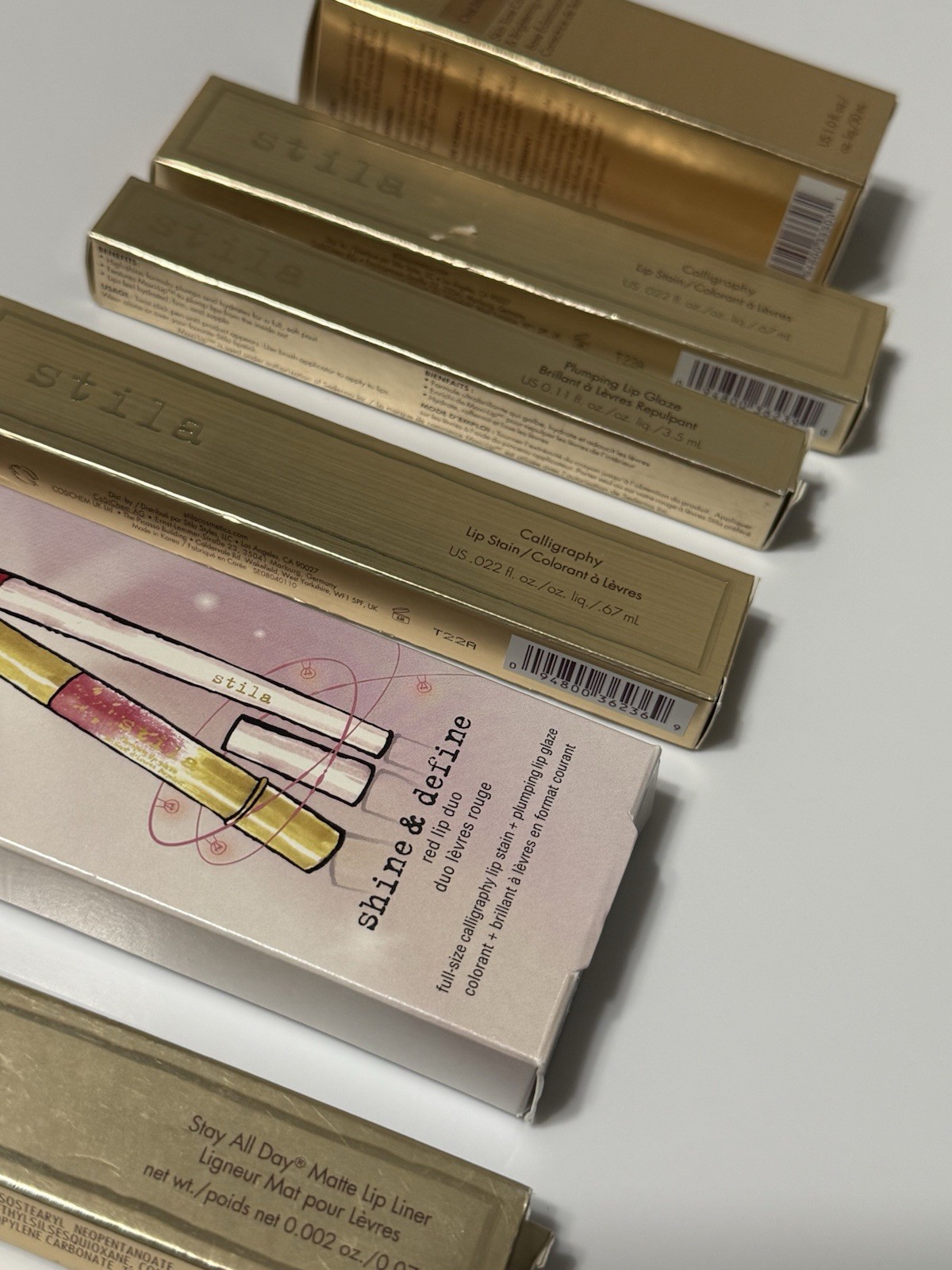 Stila Makeup Bundle Lot Lippies & One Step Correct