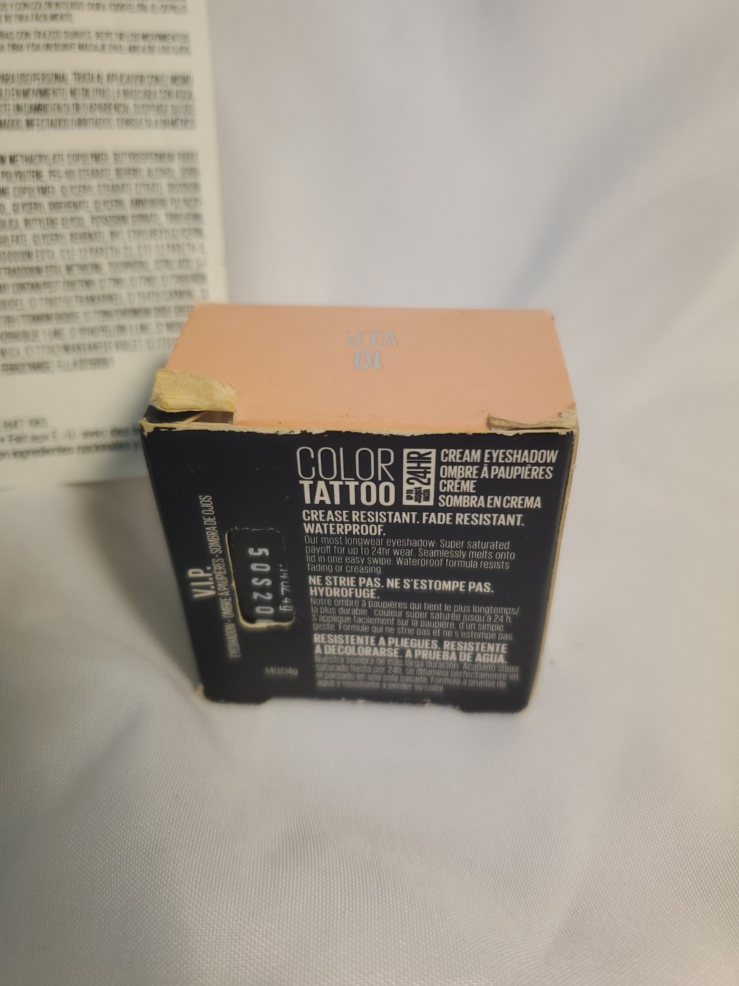 4pc. Maybelline Highlighter, Mascara,Tatoo Studio Brow Pencil, Cream Eyeshadow