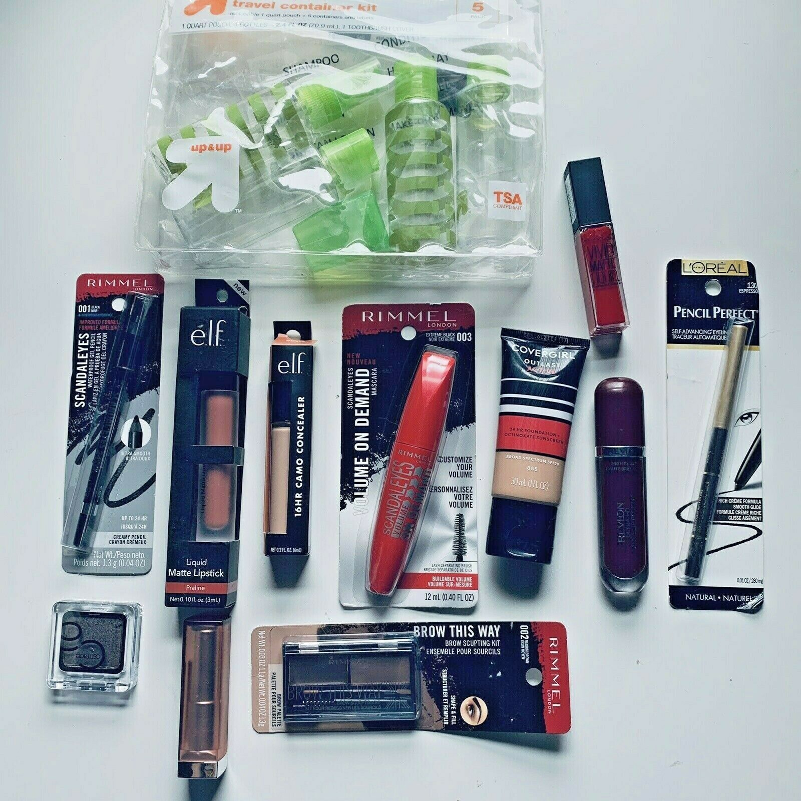 Makeup Lot 12 Piece Maybelline Rimmel Loreal Elf Mascara Eyeliner Eyeshadow Lip