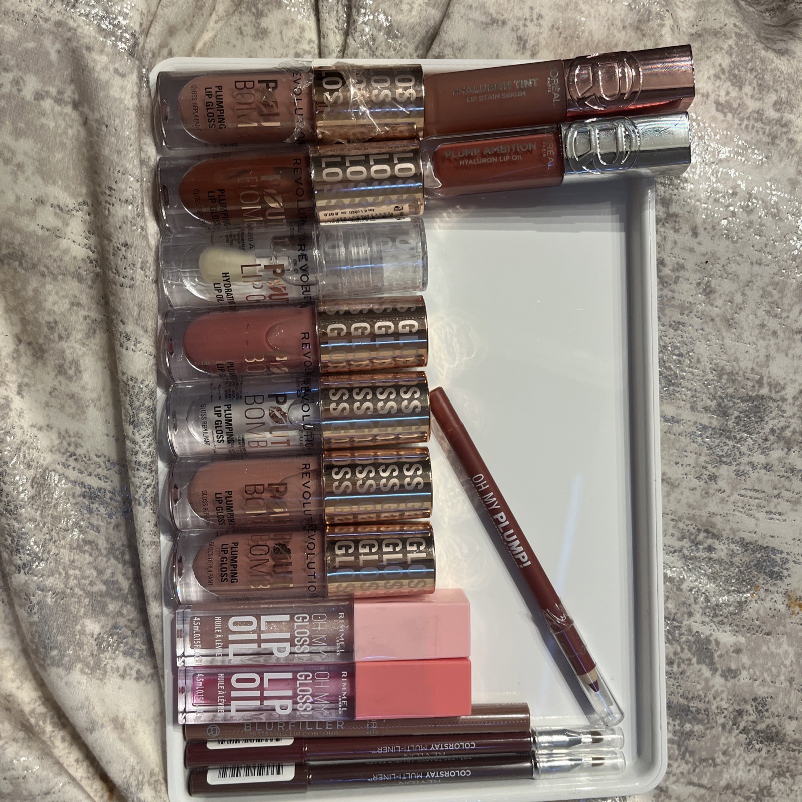 15PC Lip Gloss Oil Liner Makeup Bundle L’Oréal Revlon Rimmel New Beauty Set